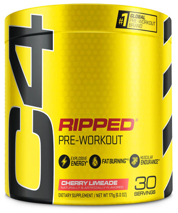 Cellucor C4 Ripped Pre Workout Powder Cherry Limeade | Creatine Free + Sugar Free