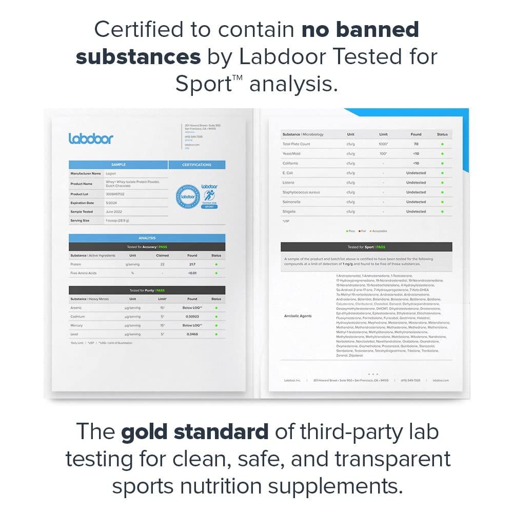 LEGION Whey+ Vanilla Whey Isolate Protein Powder from Grass Fed Cows - Low Carb LEGION