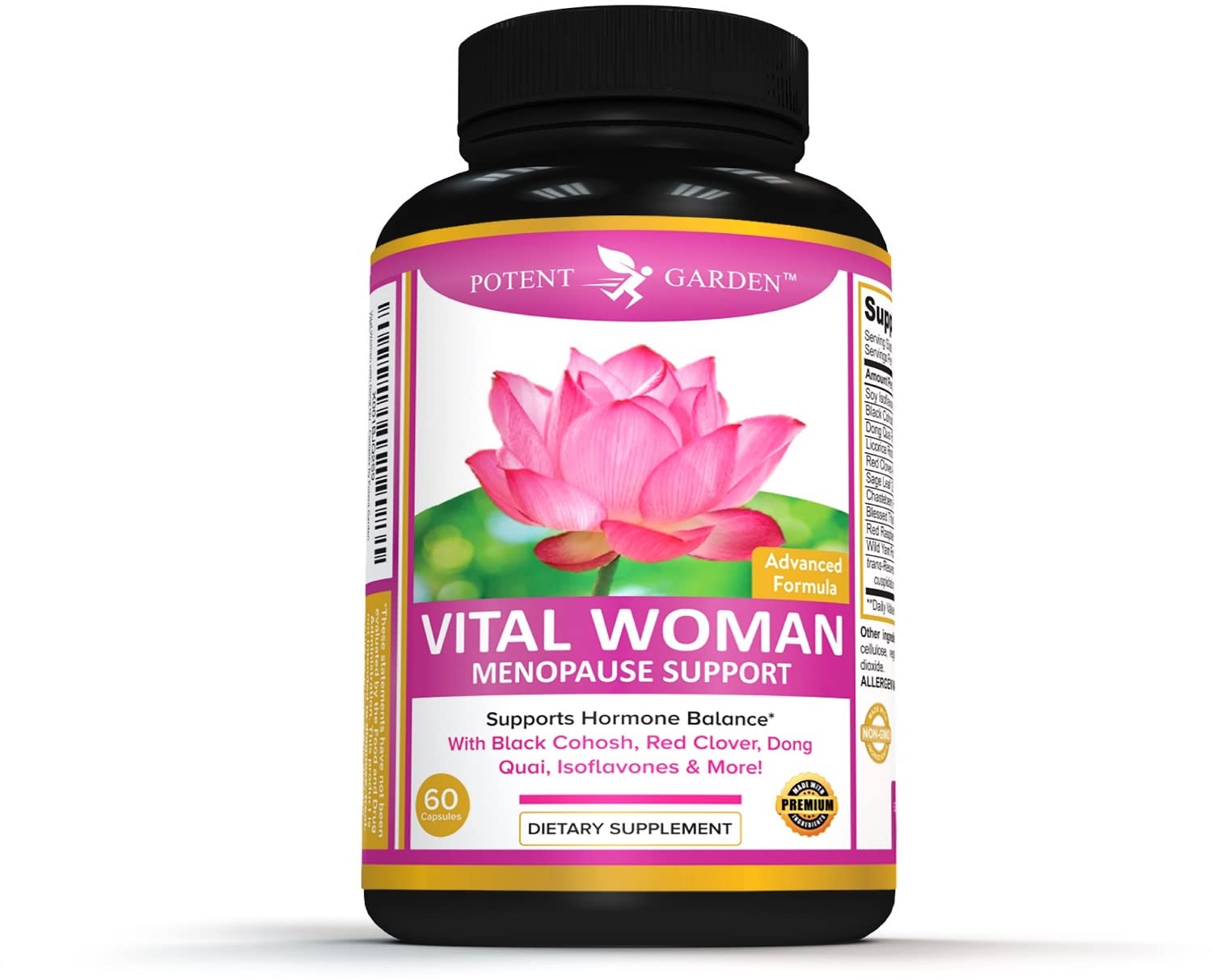 Potent Garden Menopause Relief Supplement with Black Cohosh, Soy Isoflavones, and Don Quai