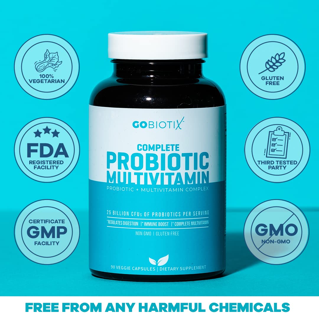 GOBIOTIX Probiotic Multivitamin Supplement - Daily Multivitamins with Probiotics GOBIOTIX