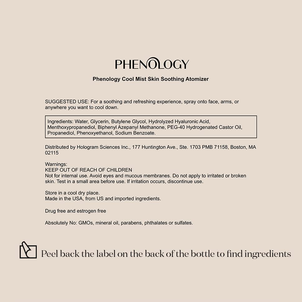 Phenology Menopause Cooling Mist Spray- 0.5 fl oz – Menopause Support for Hot Flashes & Night Sweats