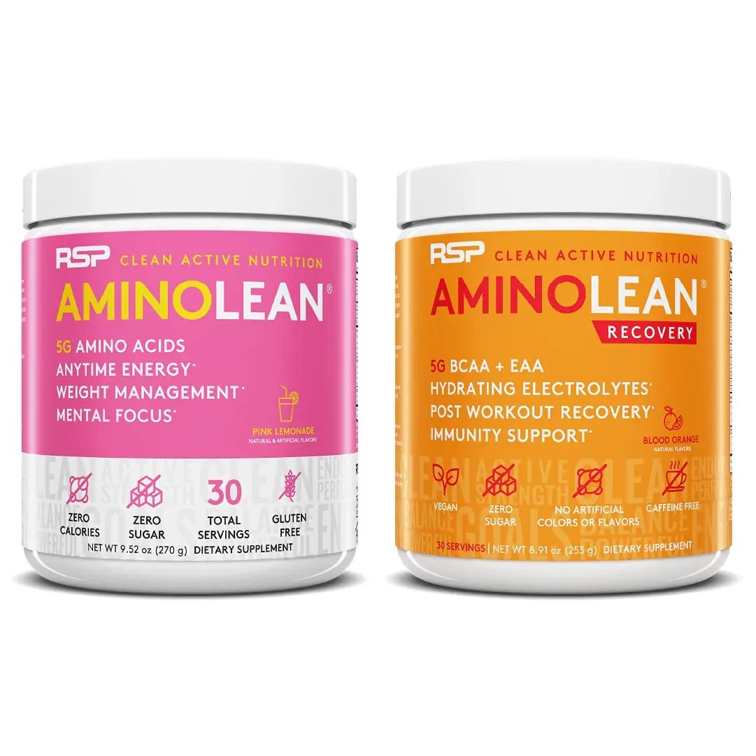 RSP NUTRITION AminoLean Pre Workout Energy (Pink Lemonade 30 Servings)