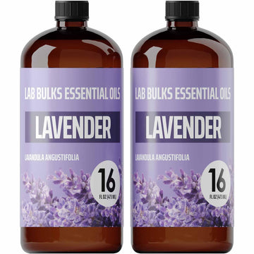 LAB BULKS ESSENTIAL OIL - Lavender Oil 16 Ounce Bottle for Diffusers, Home Care, Candles, Aromatherapy