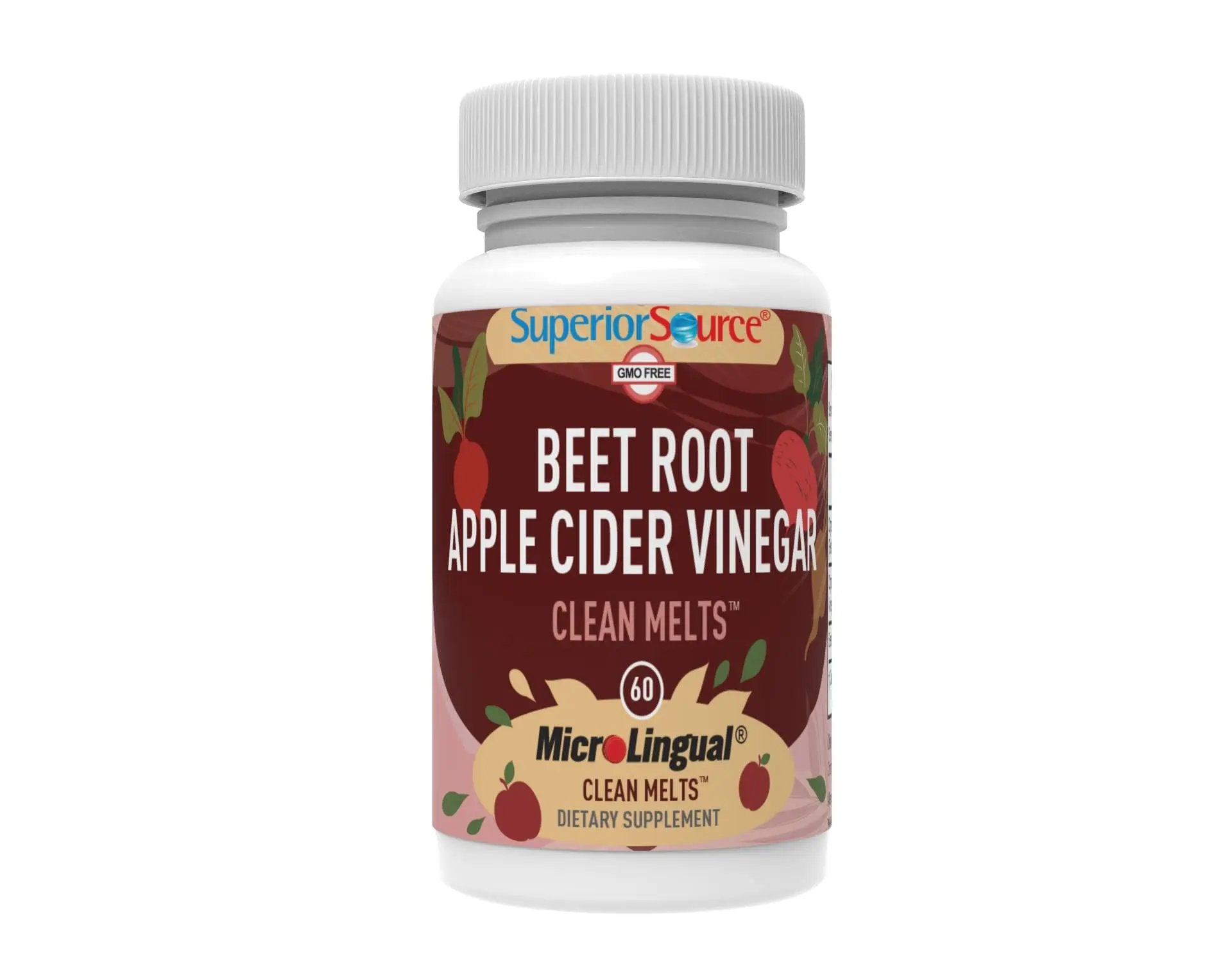 Superior Source Beet Root + Apple Cider Vinegar Clean Melts, 60 Instant Dissolving & Great