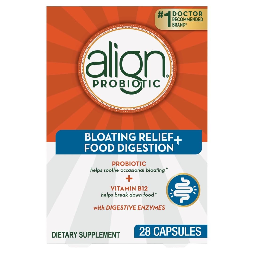 Align Probiotic Bloating Relief + Food Digestion, Probiotics, 28 Capsules Align
