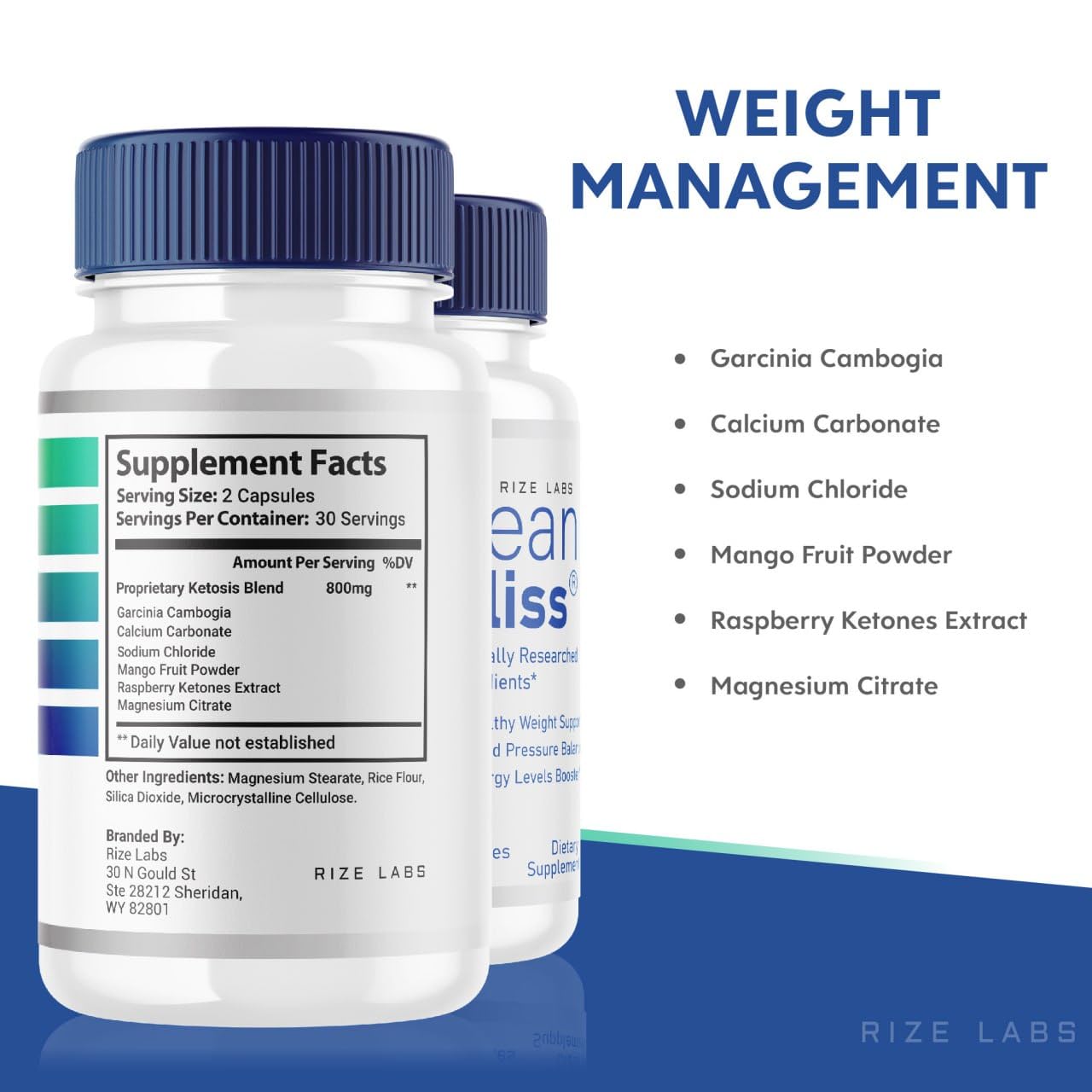 (3 Pack) Lean Bliss Weight Loss Pills, Lean Bliss Fat Burning Formula, LeanBliss Advanced rize labs