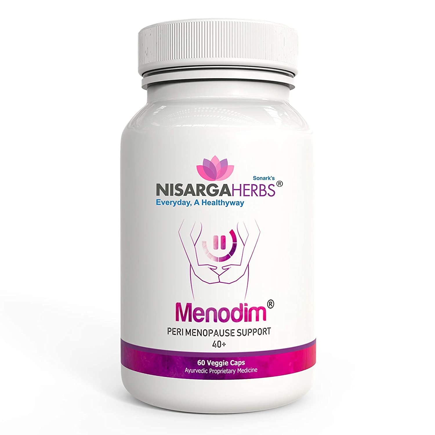 Ifra Nisarga Herbs Menodim, for Pre-Menopause Relief, Fatigue & Functional Imbalance Support Ifra