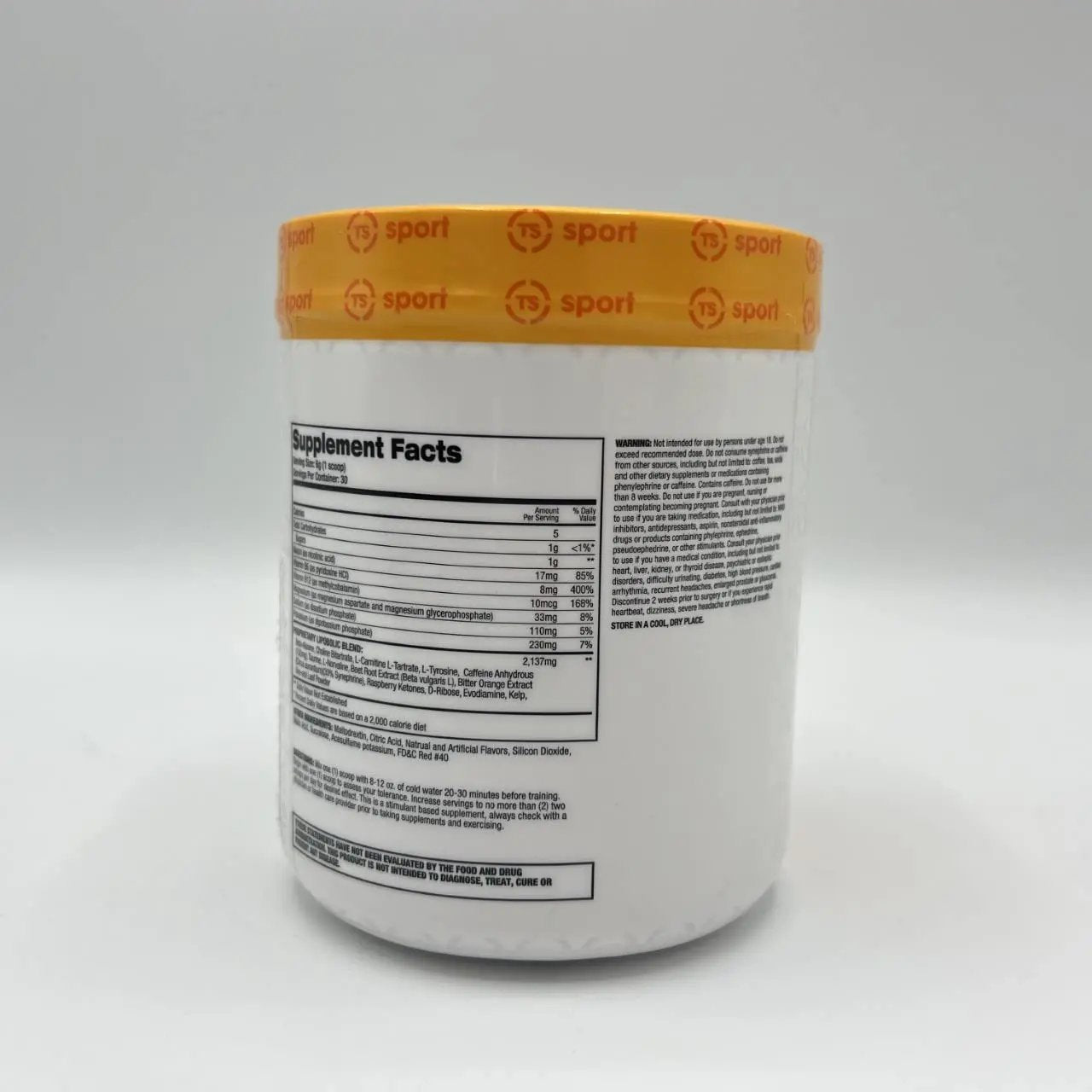 Top Secret Nutrition Cardio Igniter Pre-Workout Supplement with Beta-Alanine, L-Carnitine, and Red Beet Extract, 6.35 oz. (180g), (30 Servings) Fruit Punch