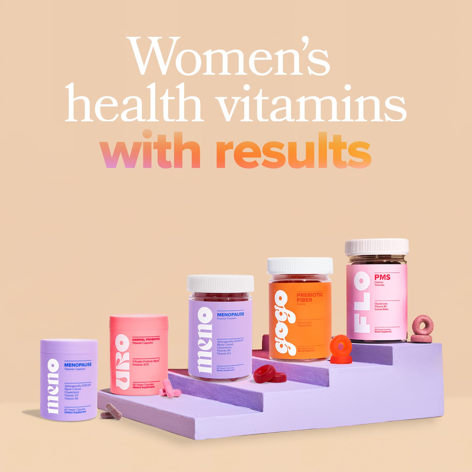 MENO Vitamins for Menopause, 30 Servings (Pack of 3) - Hormone-Free Menopause O Positiv