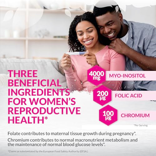 Myo-Inositol Complex 4000mg - 180 Vegan Tablets, 6 Weeks Supply - with 200ug Folate Nu U Nutrition