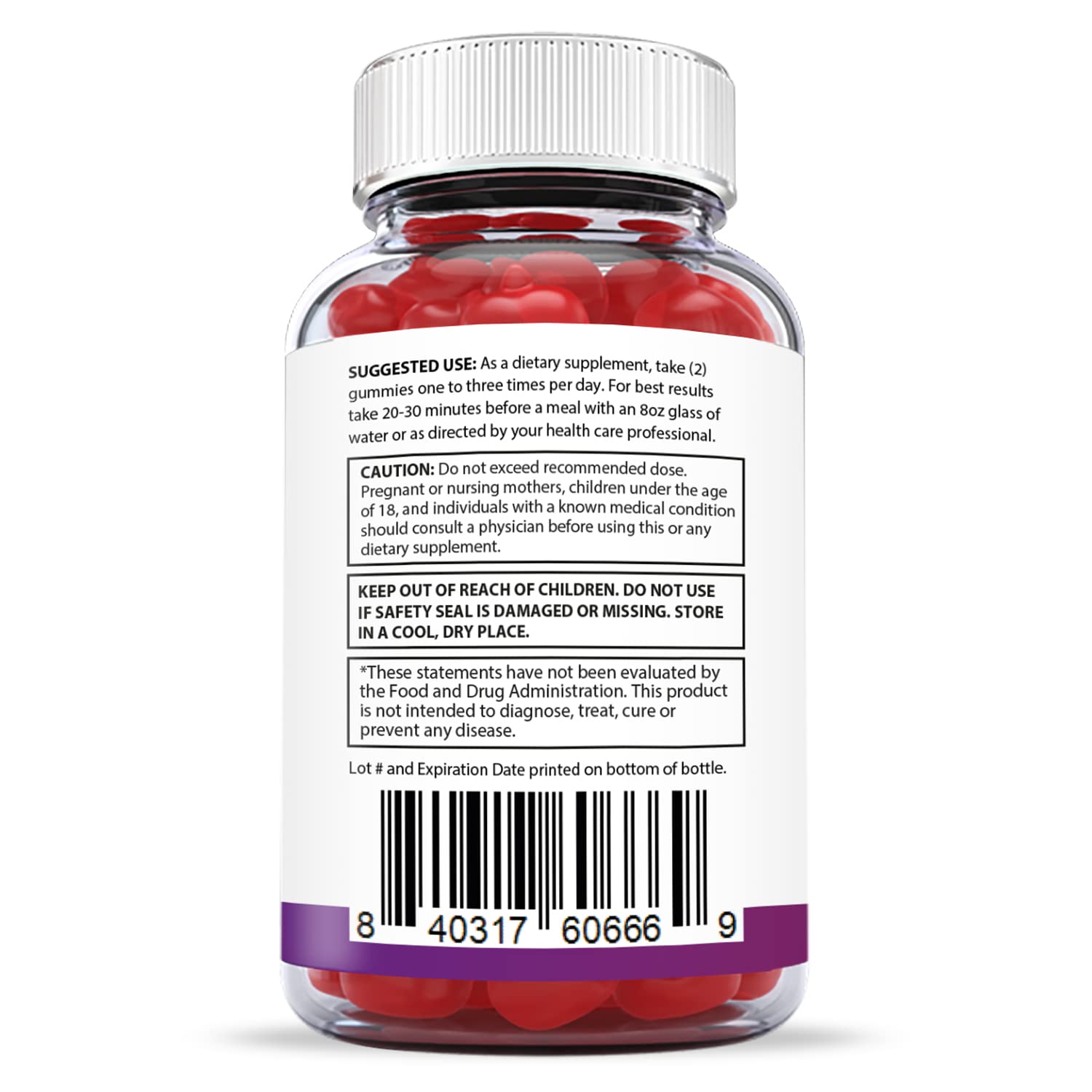 Justified Laboratories (5 Pack) Ketofitastic Keto Gummies 1000MG ACV with Pomegranate Justified Laboratories
