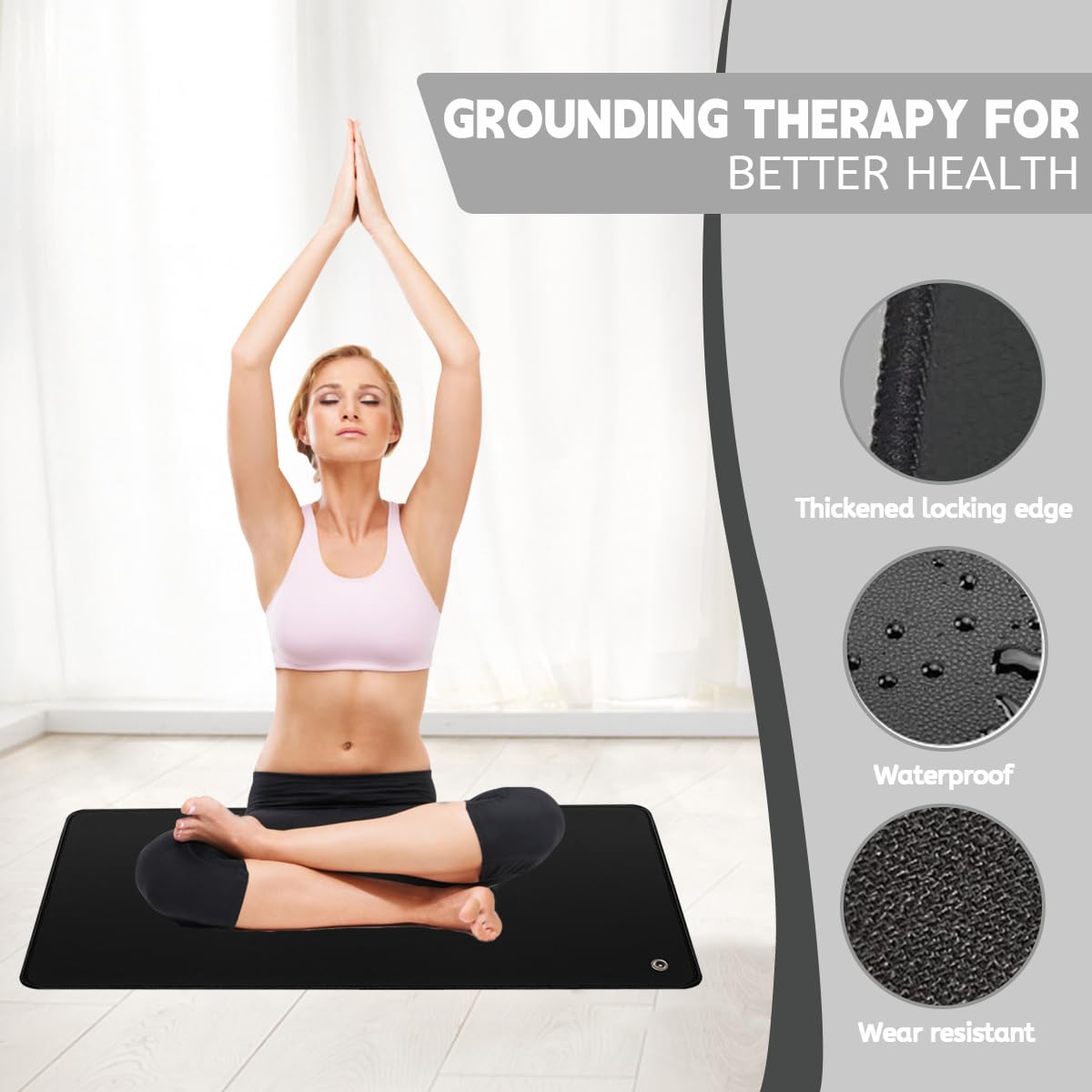 LOYDBDT Grounding Mat,11.8x23.6inches,Grounding Mat with 15ft Grounding Cord