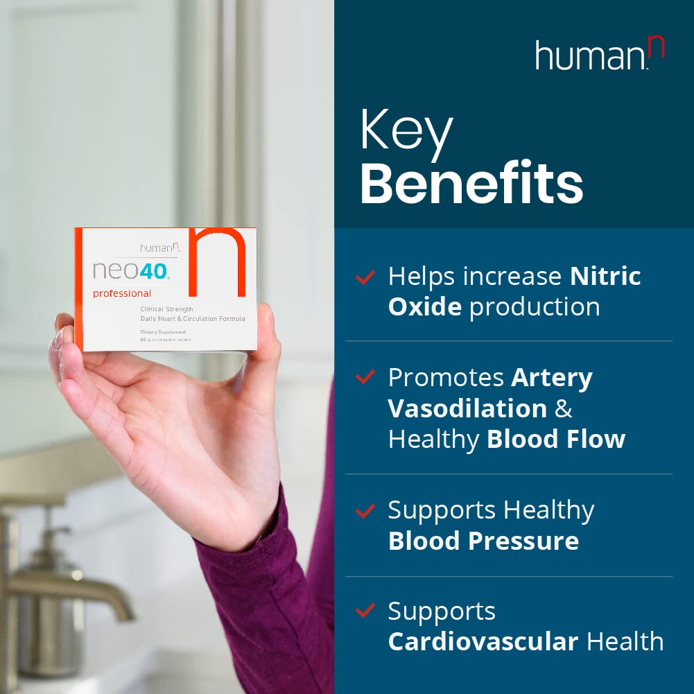 Neo40 Professional - Nitric Oxide Booster with Methylfolate - Natural Blood Pressure humanN
