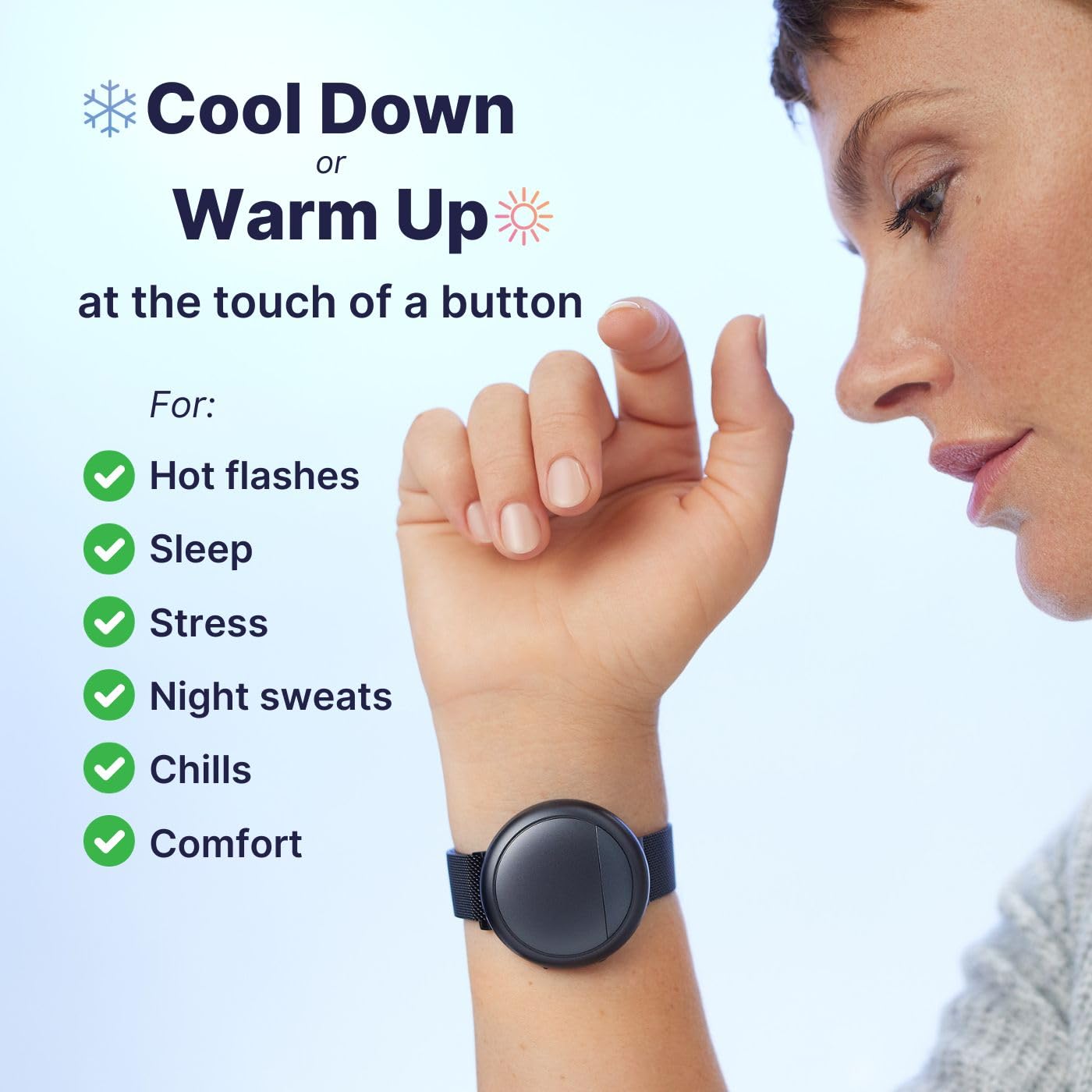 Embr Wave Cooling and Warming Wristband - Personalized Thermal Relief - Manage Hot Flashes, Night Sweats Embr