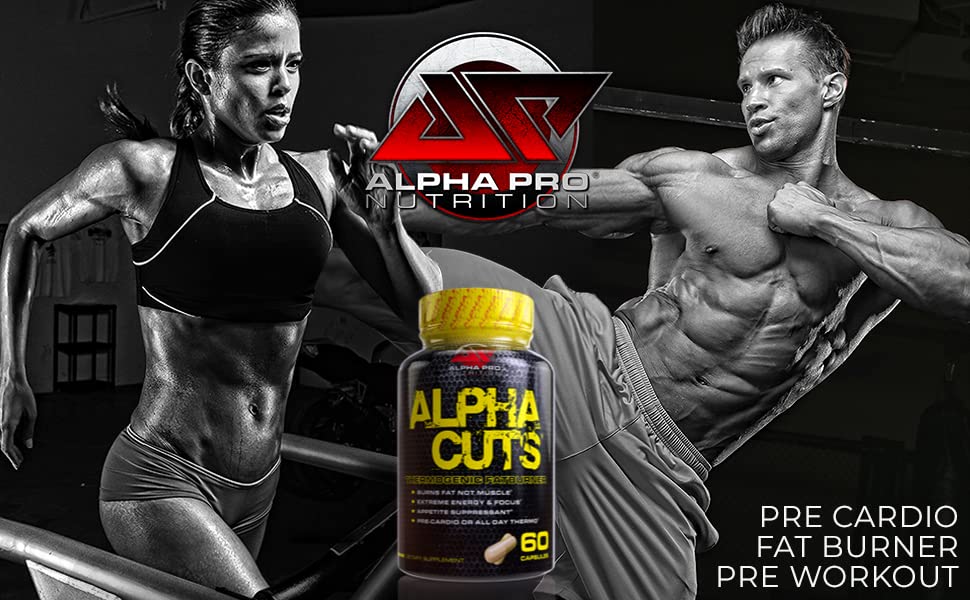 ALPHA CUTS Capsules Fat Burner Thermogenic Men Women Pre Cardio Workout Weight Loss ALPHA CUTS