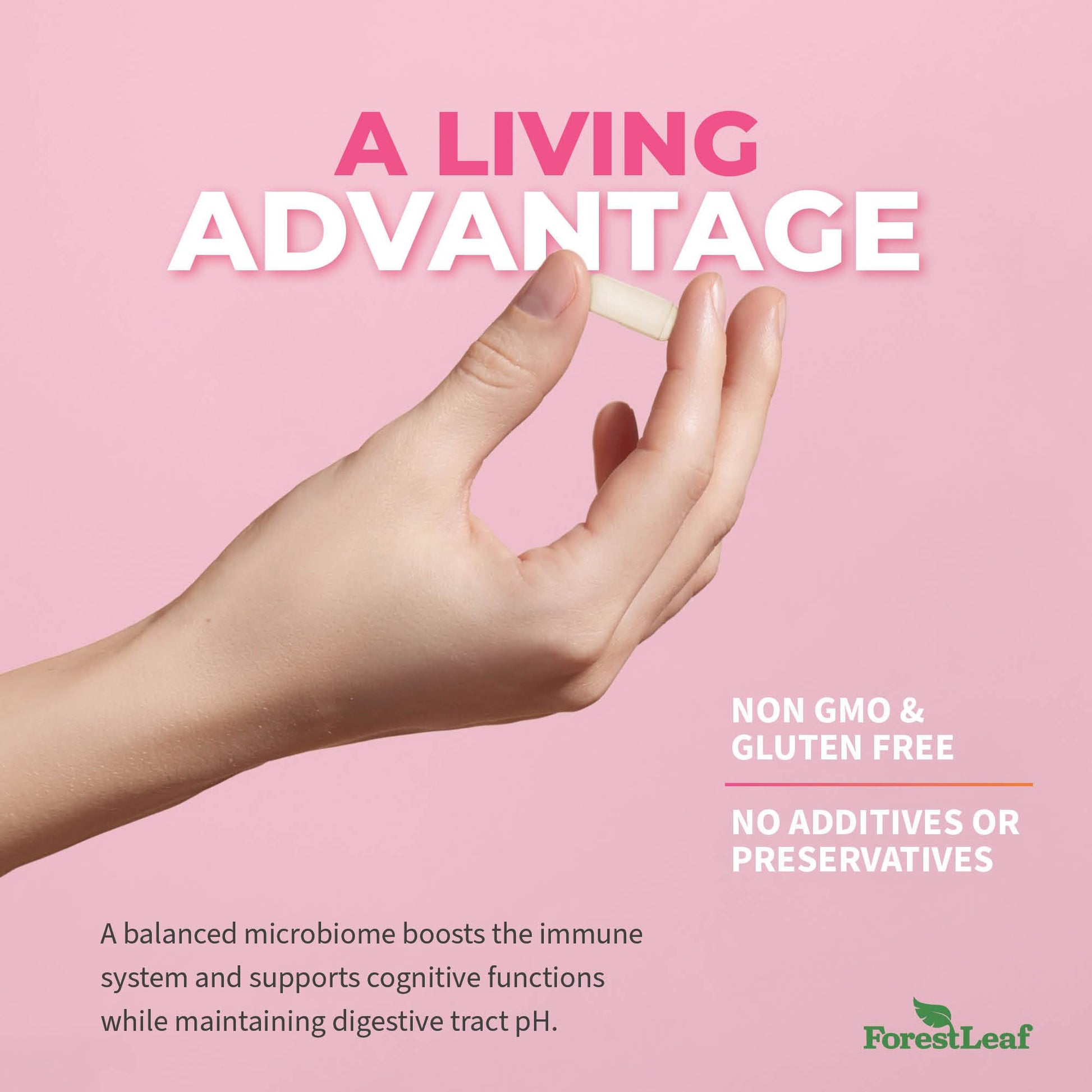 ForestLeaf Womens Probiotic 50 Billion CFU with Organic Prebiotics, Digestive Enzymes ForestLeaf