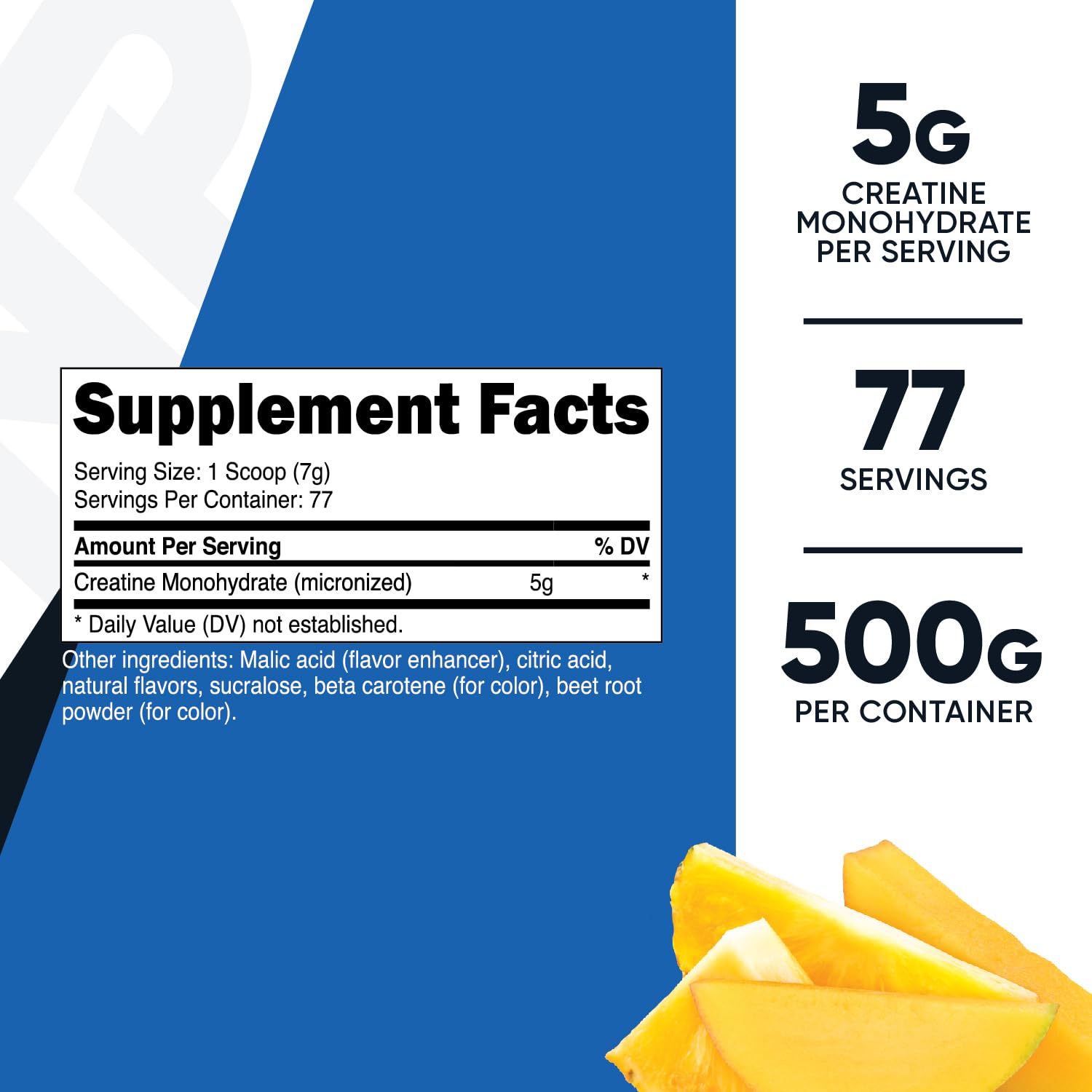 Nutricost Creatine Monohydrate Powder (Pineapple Mango, 500 Gram) - Micronized Nutricost