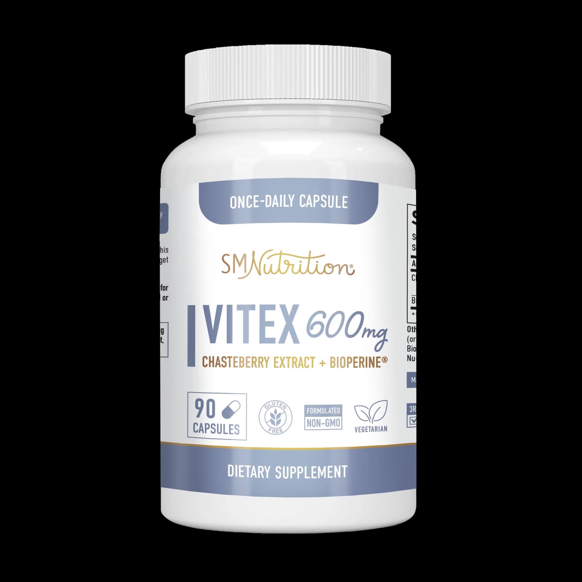 LLK Chasteberry Capsules 600mg - Menopause & PMS Relief Women's Health Supplement