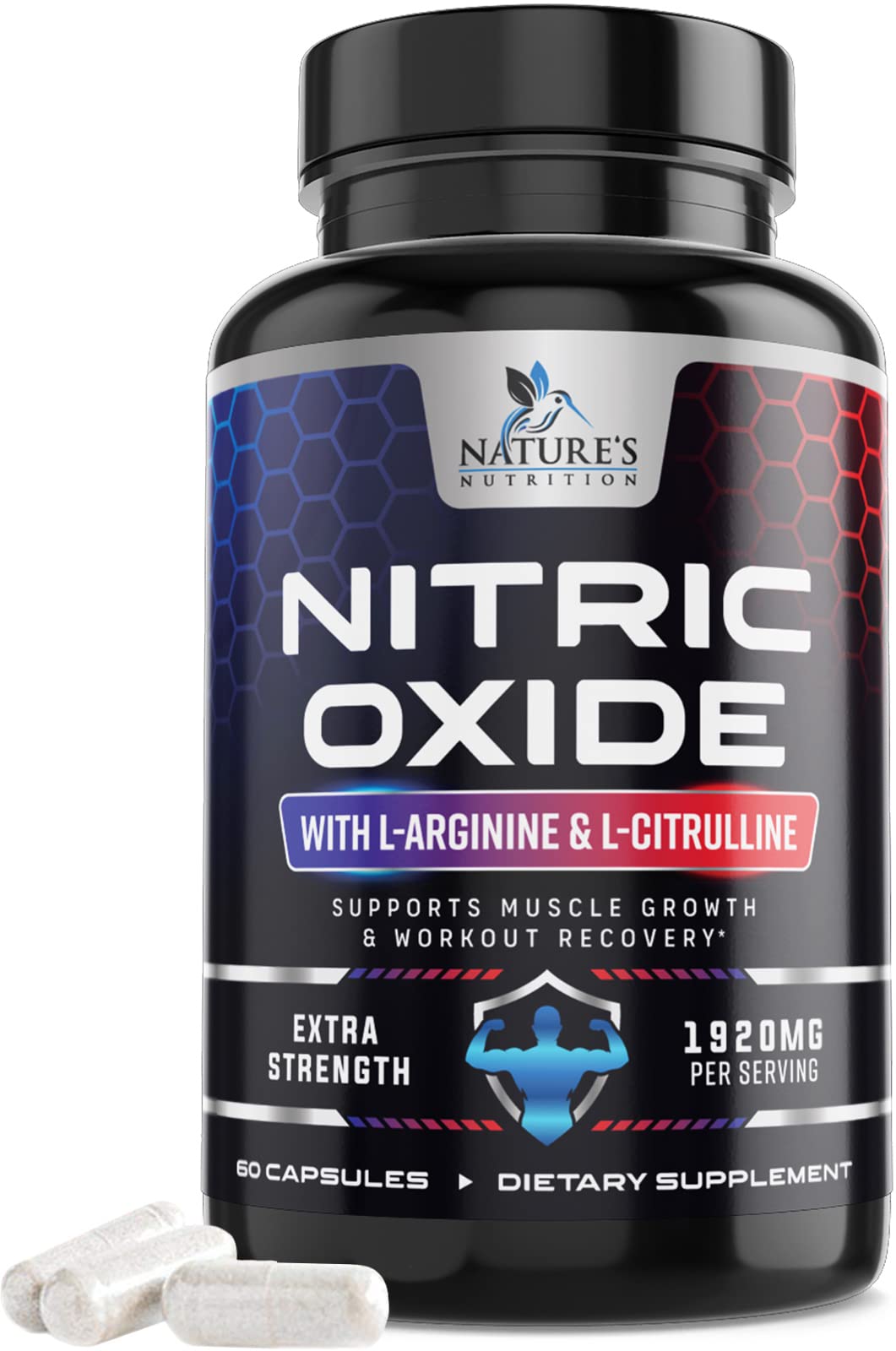 Extra Strength Nitric Oxide Supplement L Arginine 3X Strength - Citrulline Malate, AAKG