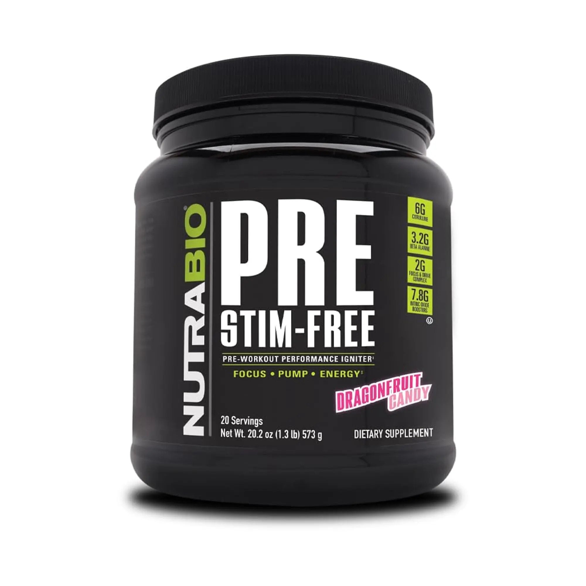 NutraBio PRE Stim Free - Caffeine Free Pre Workout Powder - Sustained Energy, Mental