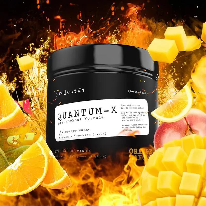 Project #1 Quantum-X Nutrition: Advanced Pre-Workout Powder for Men and Women | Natural Ingredients Enriched Formula - Improve Energy, Metabolism, and Focus - 30 Servings - Orange Mango