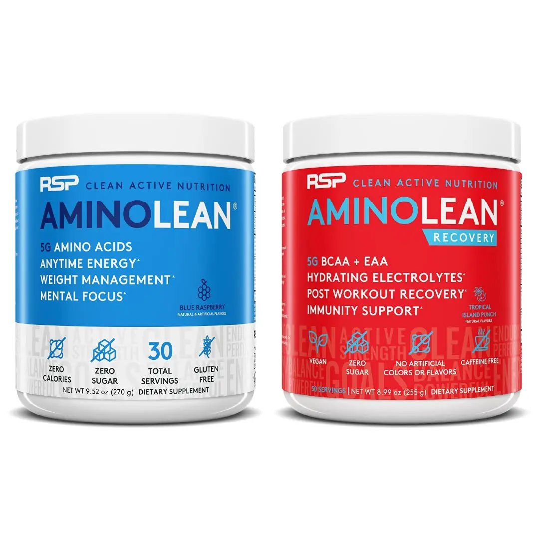 RSP NUTRITION AminoLean Pre Workout Energy (Blue Raspberry 30 Servings)