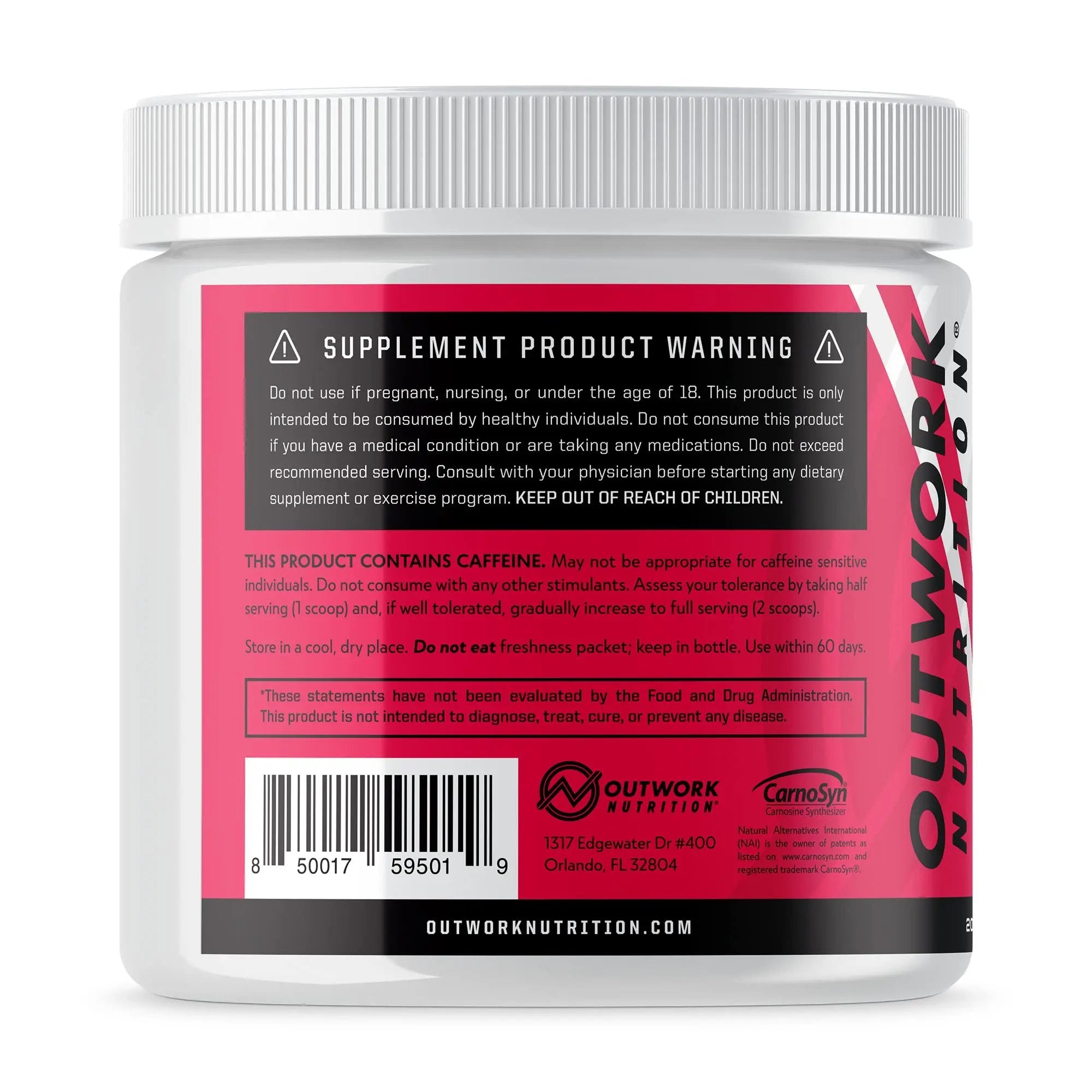 Outwork Nutrition Pre-Workout Supplement with Nootropics - Energy & Mental Focus Outwork Nutrition