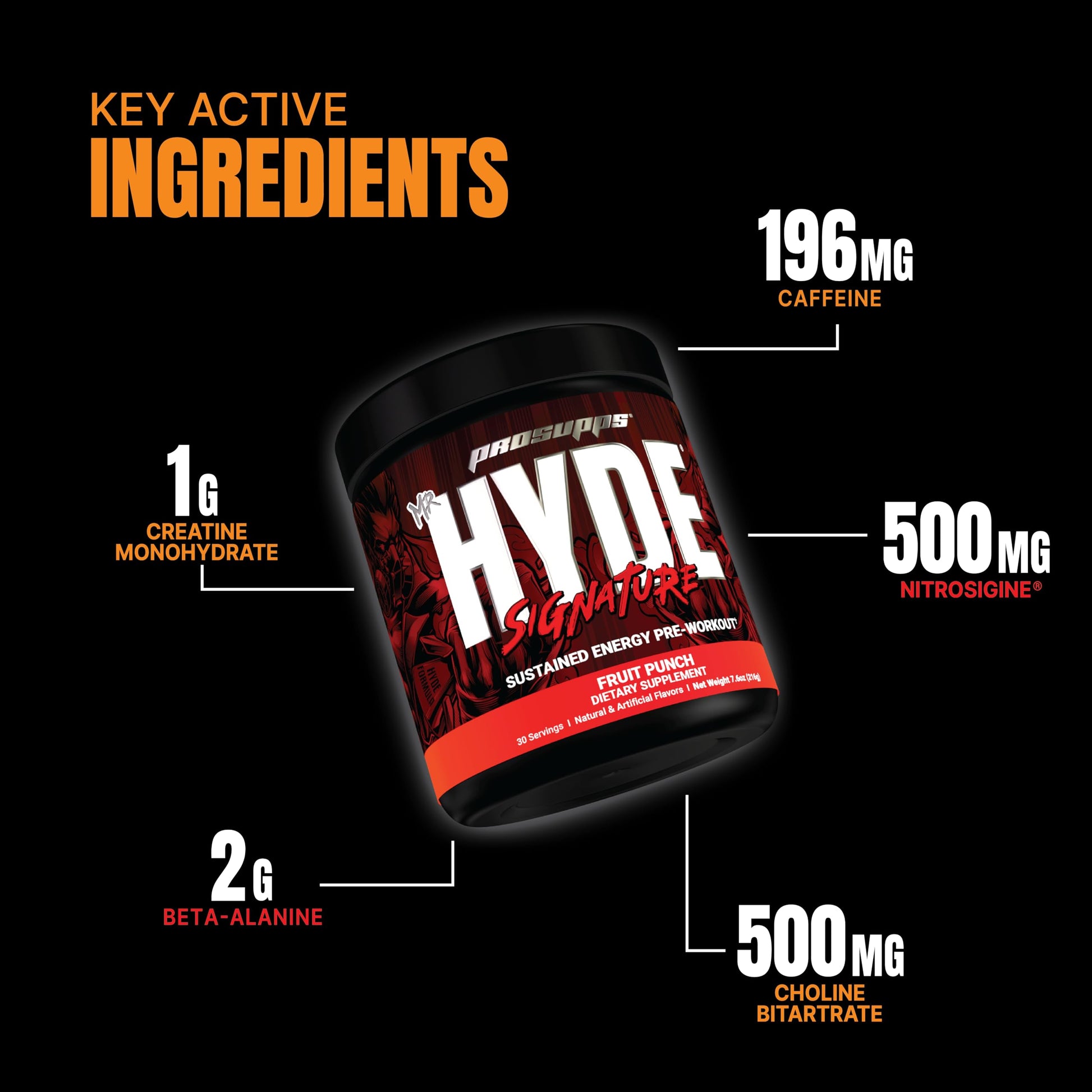 PROSUPPS Mr. Hyde Signature Series Pre-Workout Energy Drink – Intense Sustained Energy PROSUPPS