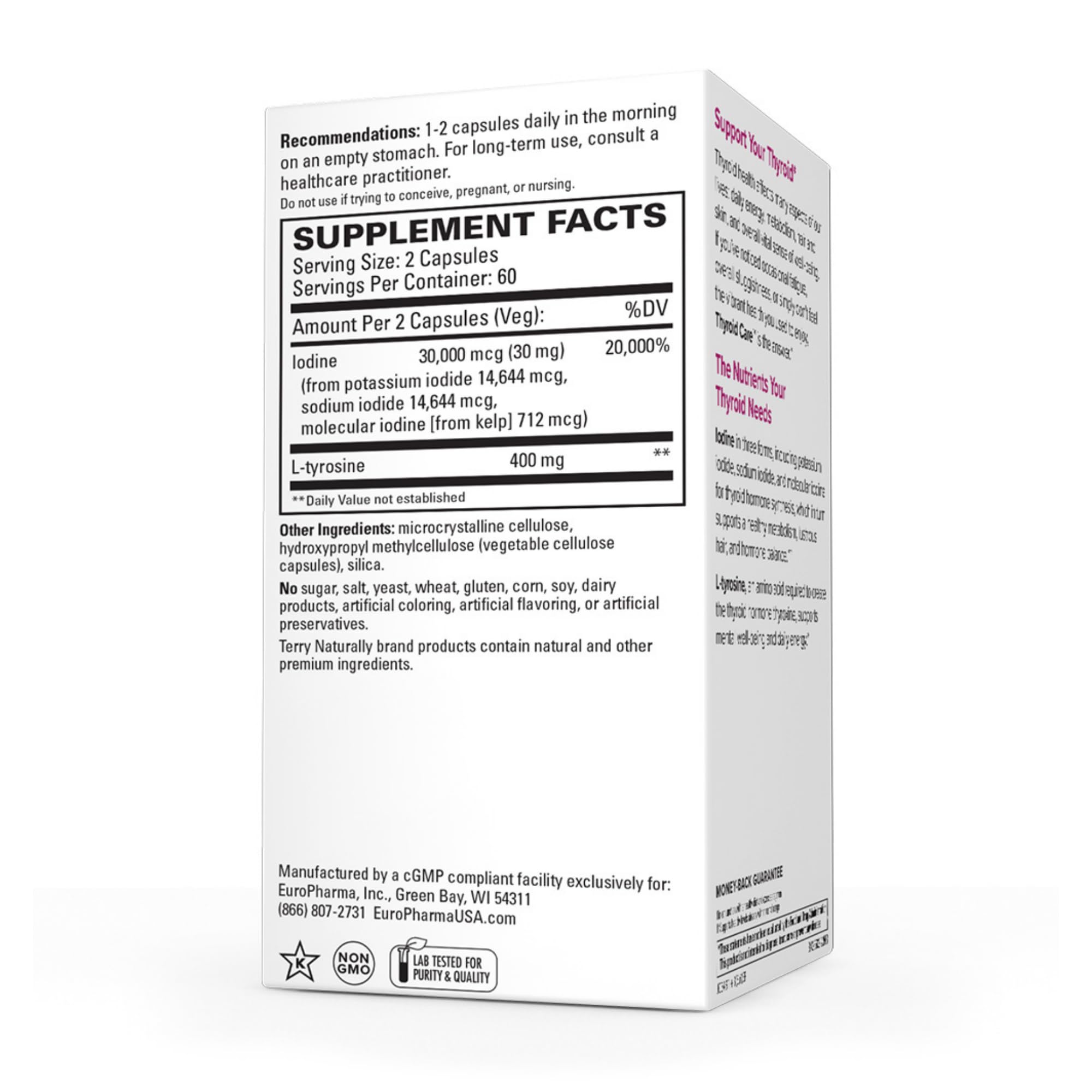 Terry Naturally Thyroid Care - 120 Capsules - Complete Metabolic Function - with Iodine Terry Naturally