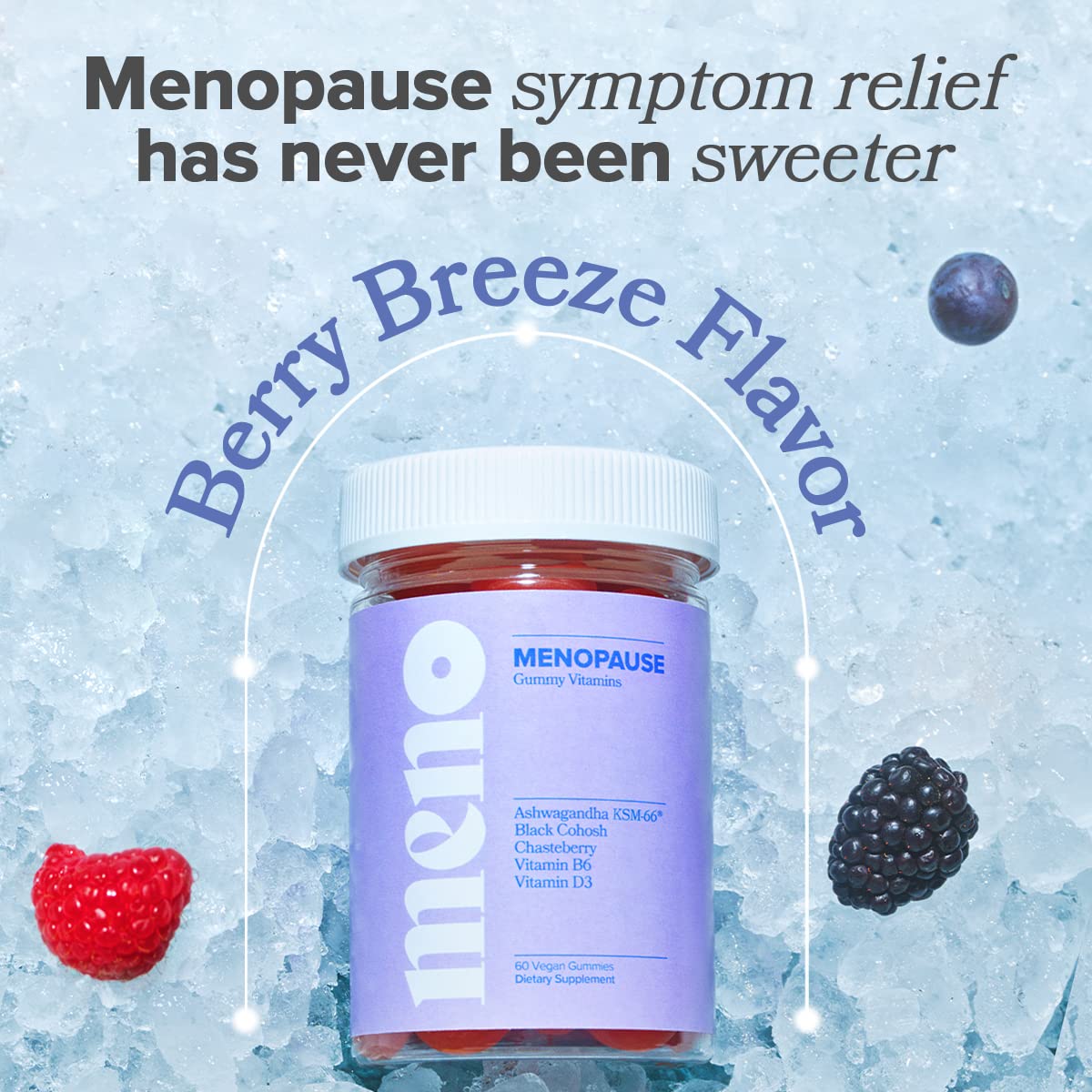 MENO Gummies for Menopause, 30 Servings (Pack of 2) - Hormone-Free Menopause O Positiv
