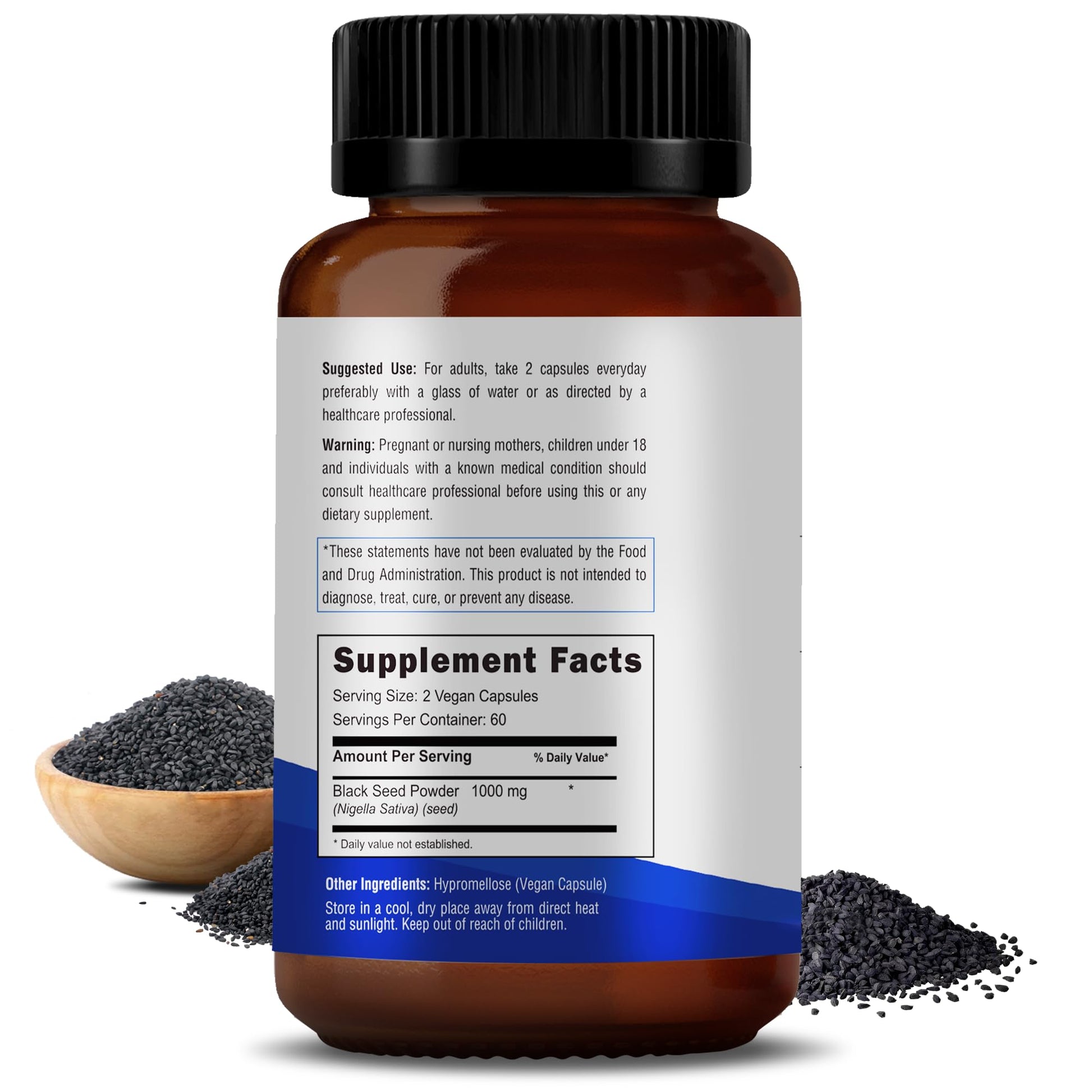 RAWYA Nutrition, Black Seed Extract, 120 Vegan Capsules, Nigella Sativa, Black Cumin RAWYA