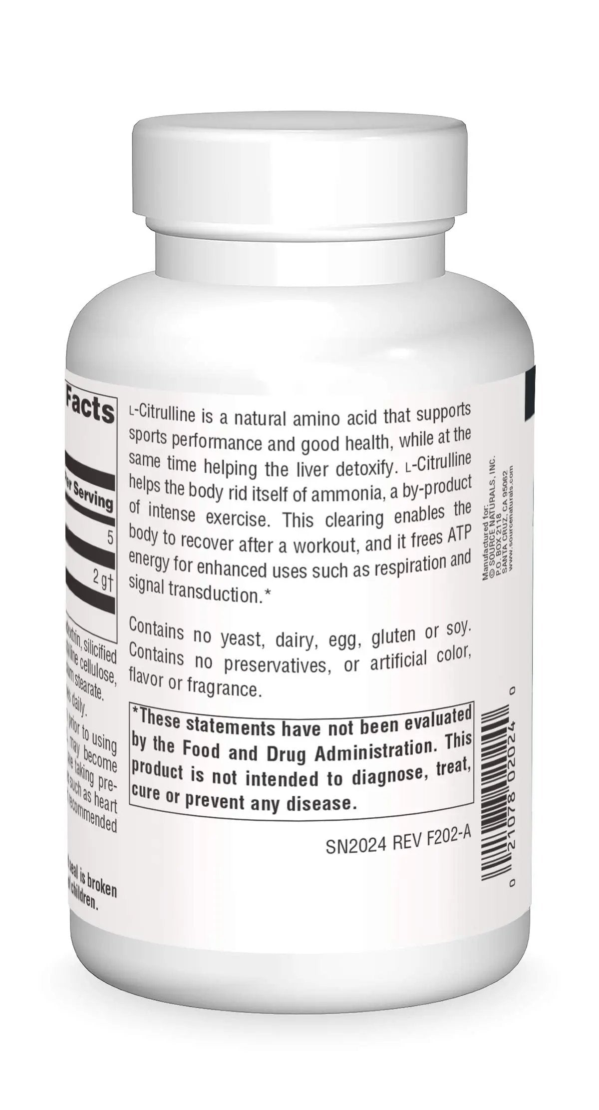 Source Naturals L-Citrulline 1000mg - Nitric Oxcide Booster - 120 Tablets