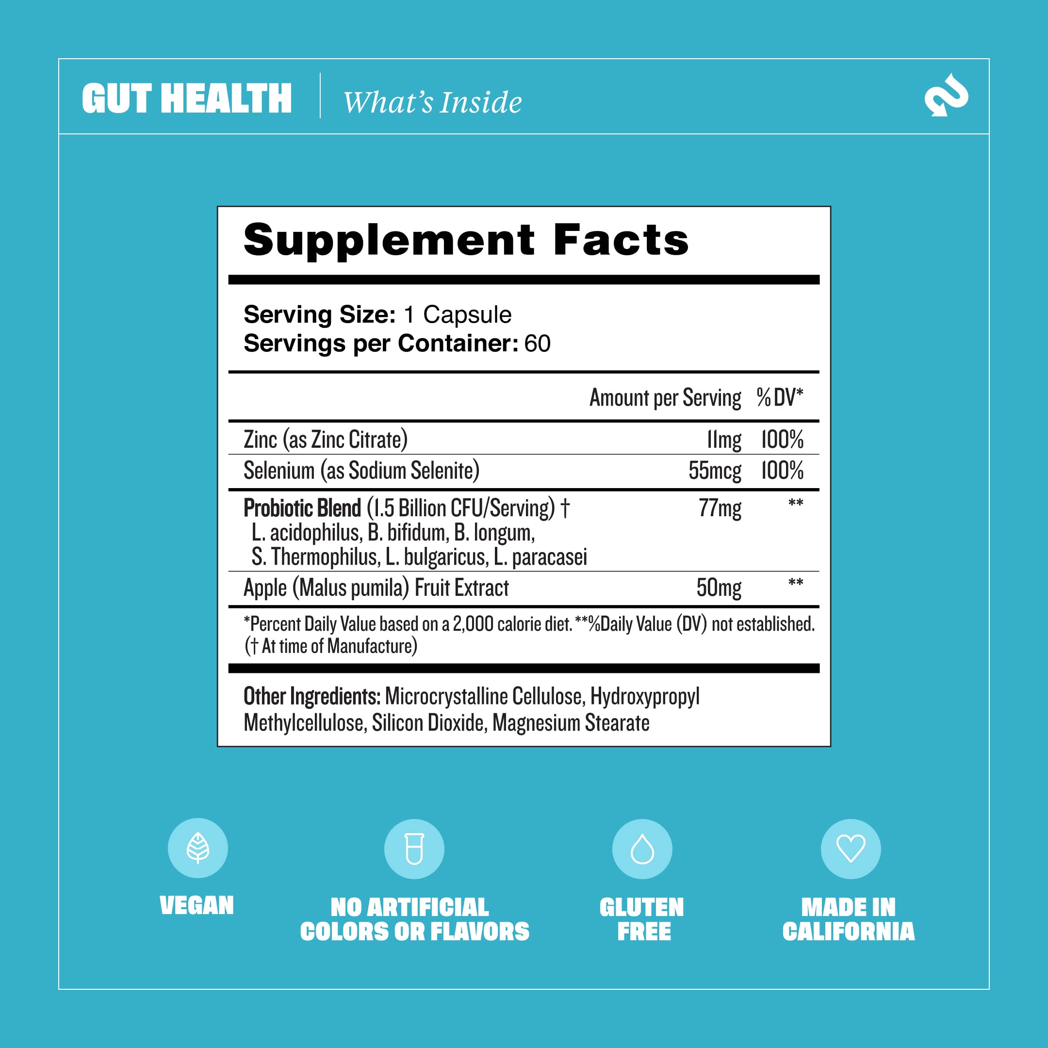 Health By Habit Gut Health Supplement (60 Capsules) - Contains 1.5 Billion probiotic Health By Habit