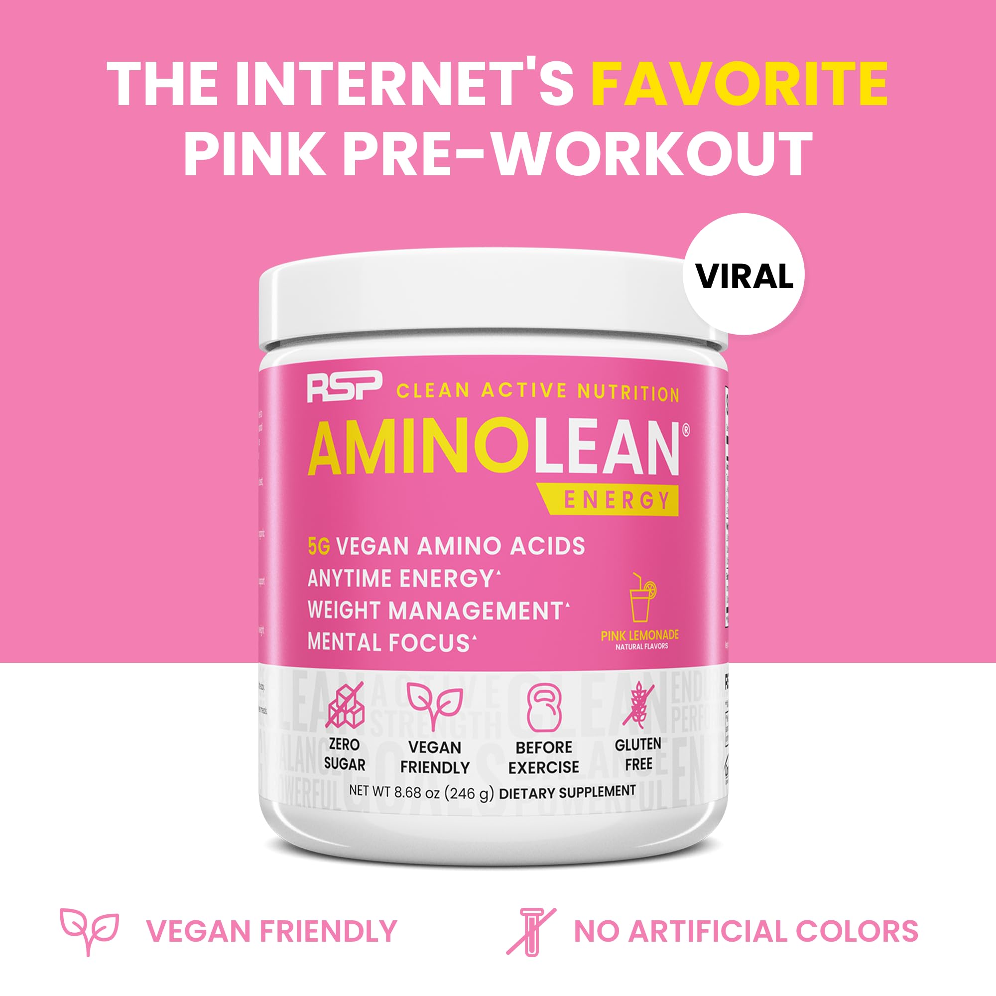 RSP NUTRITION AminoLean Pre Workout Powder, Amino Energy & Weight Management RSP NUTRITION