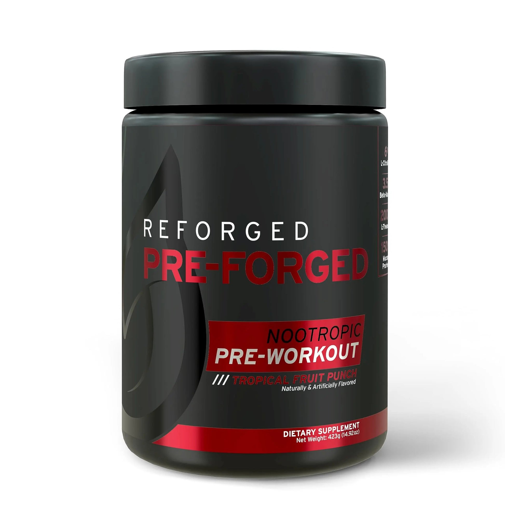 Reforged Pre-Forged L Theanine Pre Workout Powder Drink | Nootropic Nitric Oxide Energy