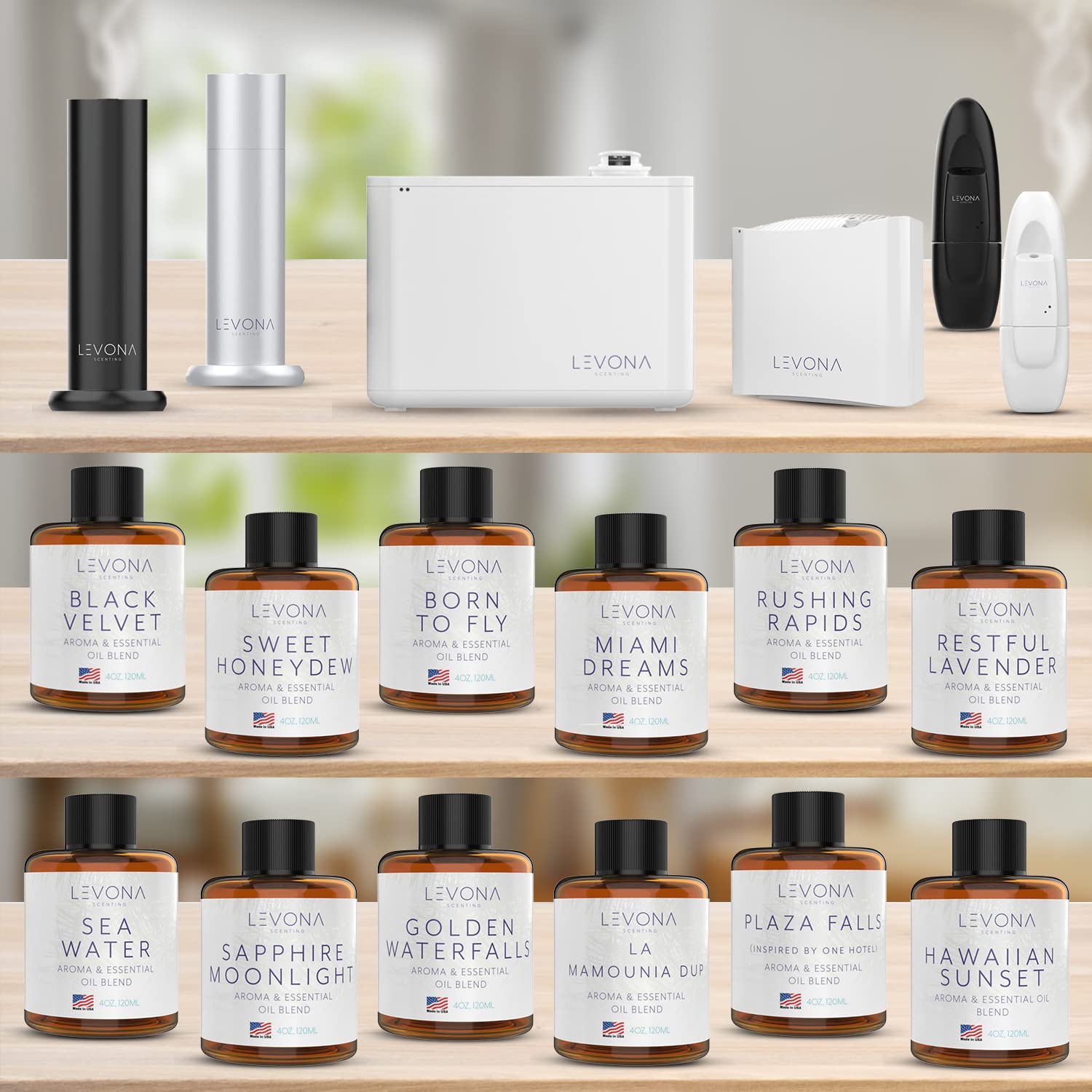 Levona Scent Essential Oils for Diffusers for Home: Miami Dreams Hotel & Home Luxury Scents Fragrance Oil