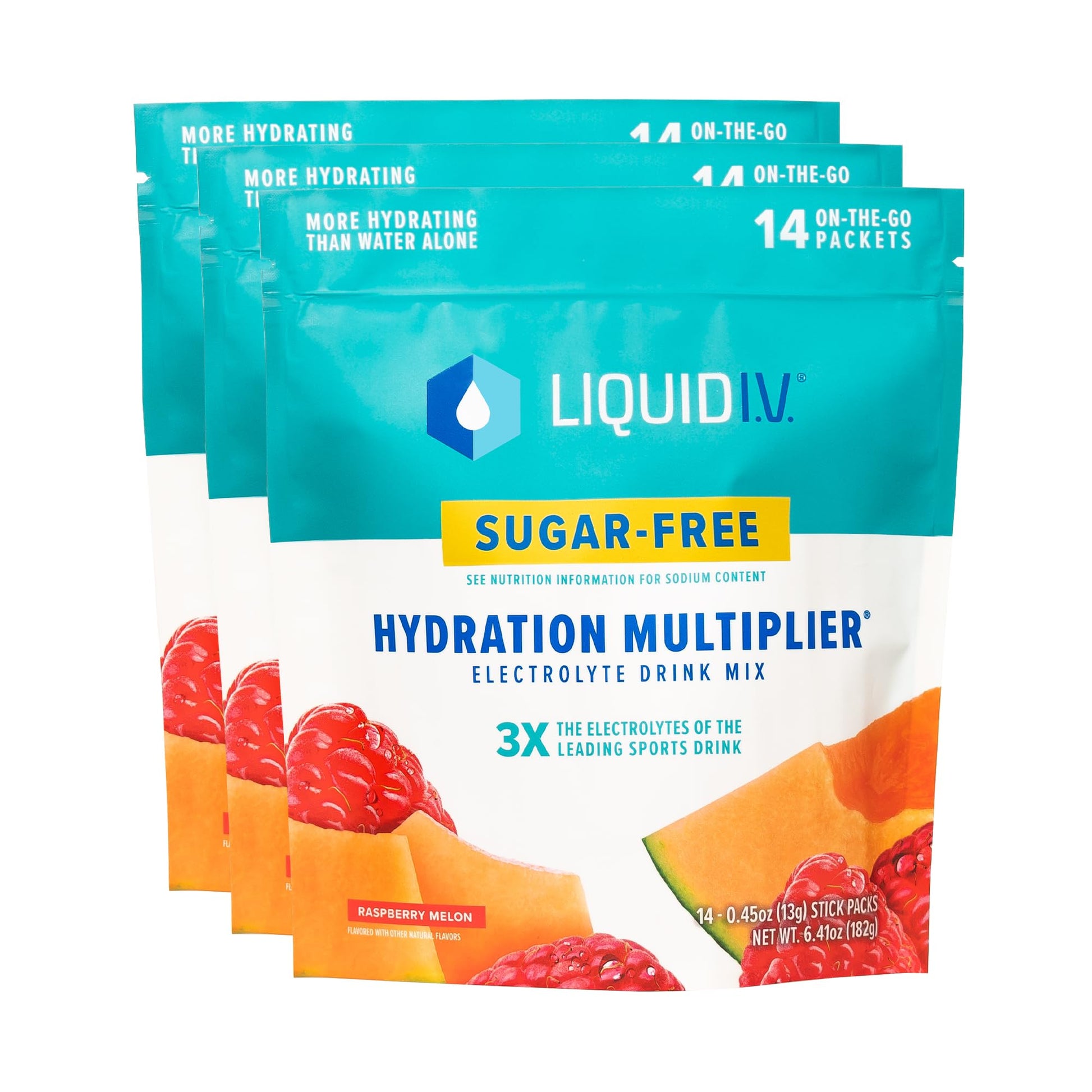 Liquid I.V. Sugar-Free Hydration Multiplier - Raspberry Melon – Hydration Powder Packets