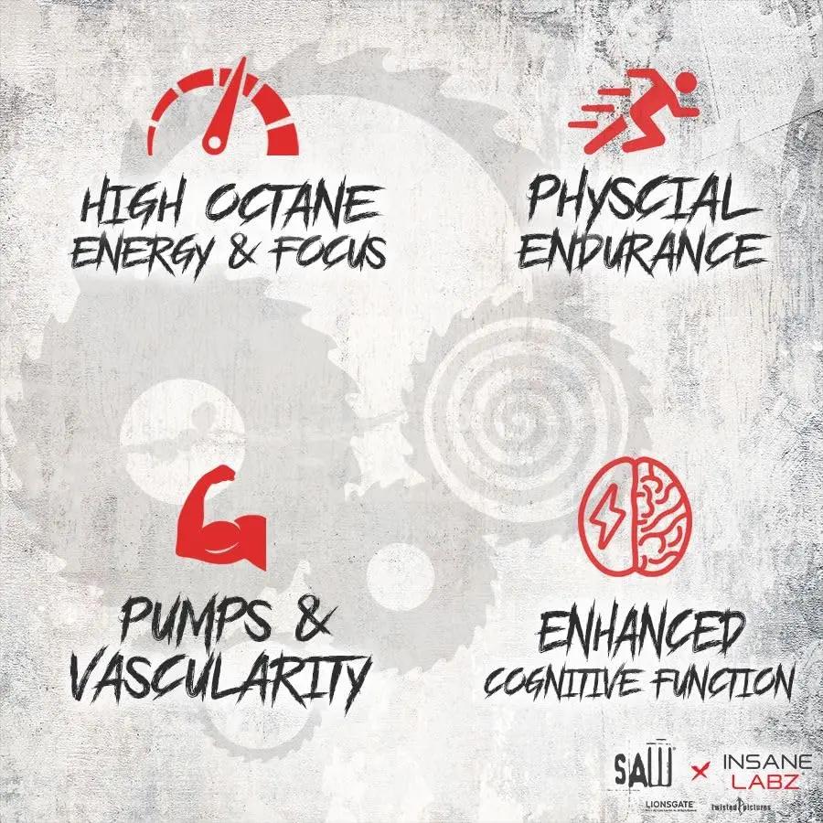 Insane Labz Saw® Bloodbath, Non-Stim Pump Pre Workout Powder with Nitrosigine®, OxyGold™, Agmatine Sulfate, L-Citrulline and Betainne Anhydrous, 40 Srvgs (Grape)