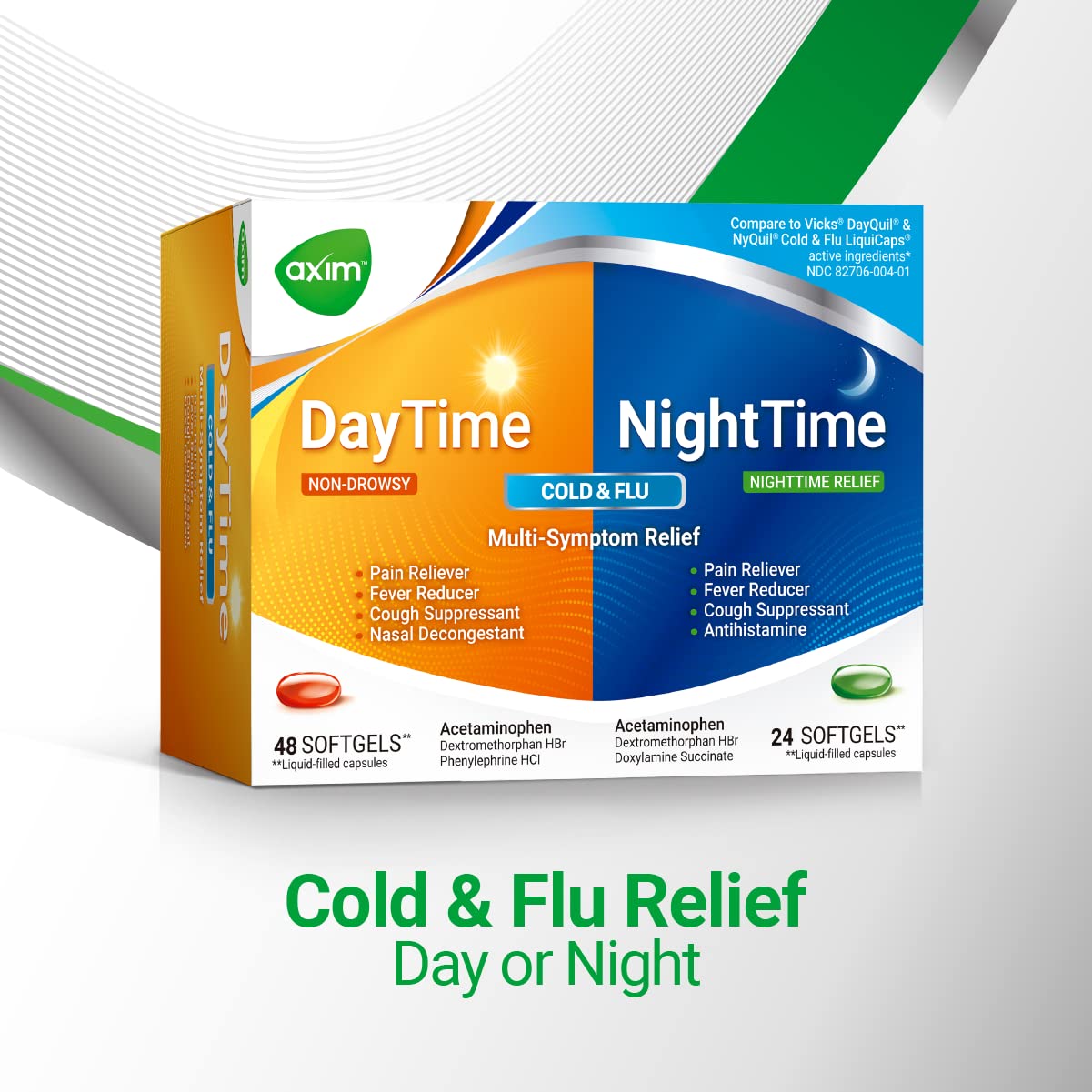 AXIM Day & Night 325-15-5-6.25 mg x 72 softgels AXIM