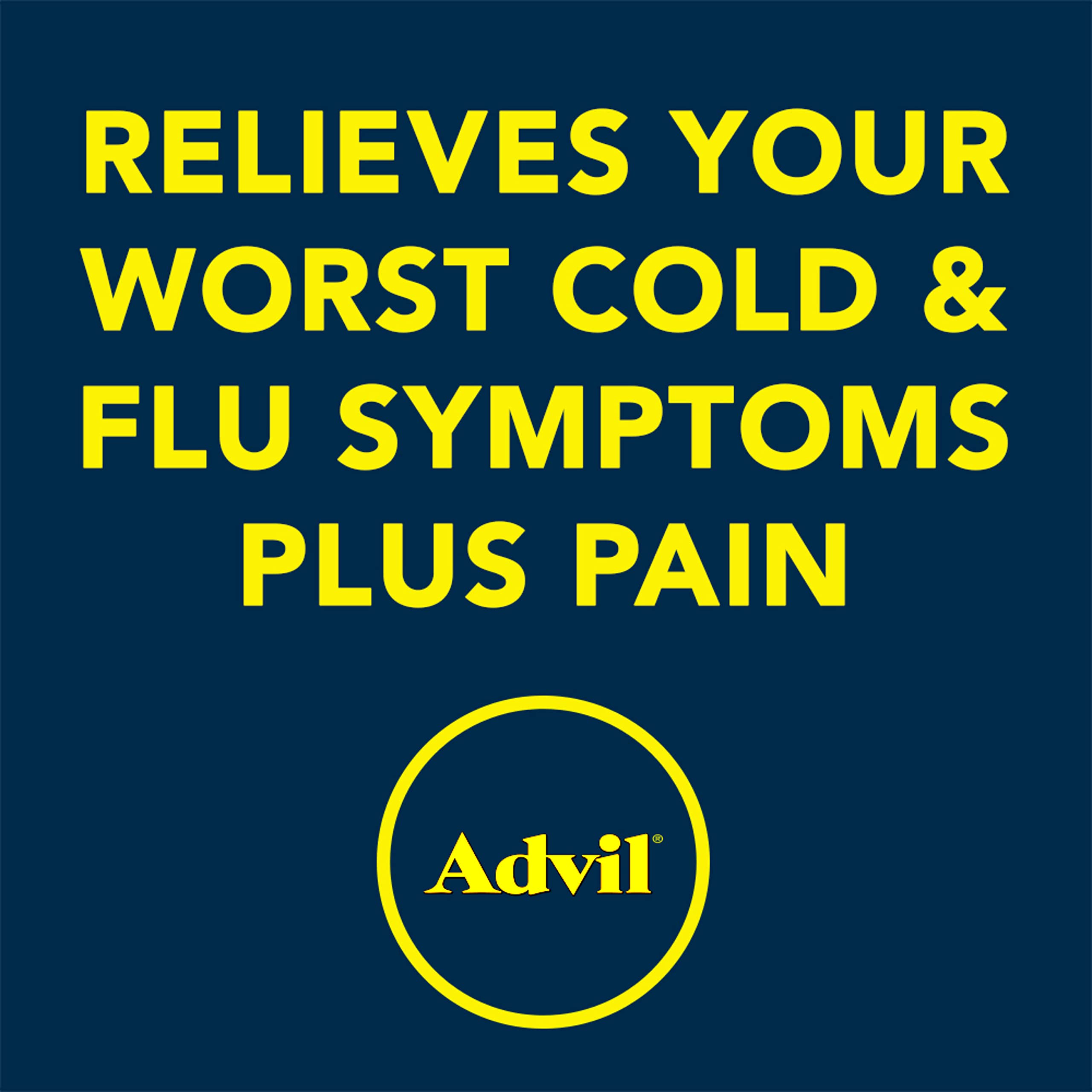Advil Multi Symptom Cold and Flu Medicine, Cold Medicine for Adults with Ibuprofen, Phenylephrine HCL Advil