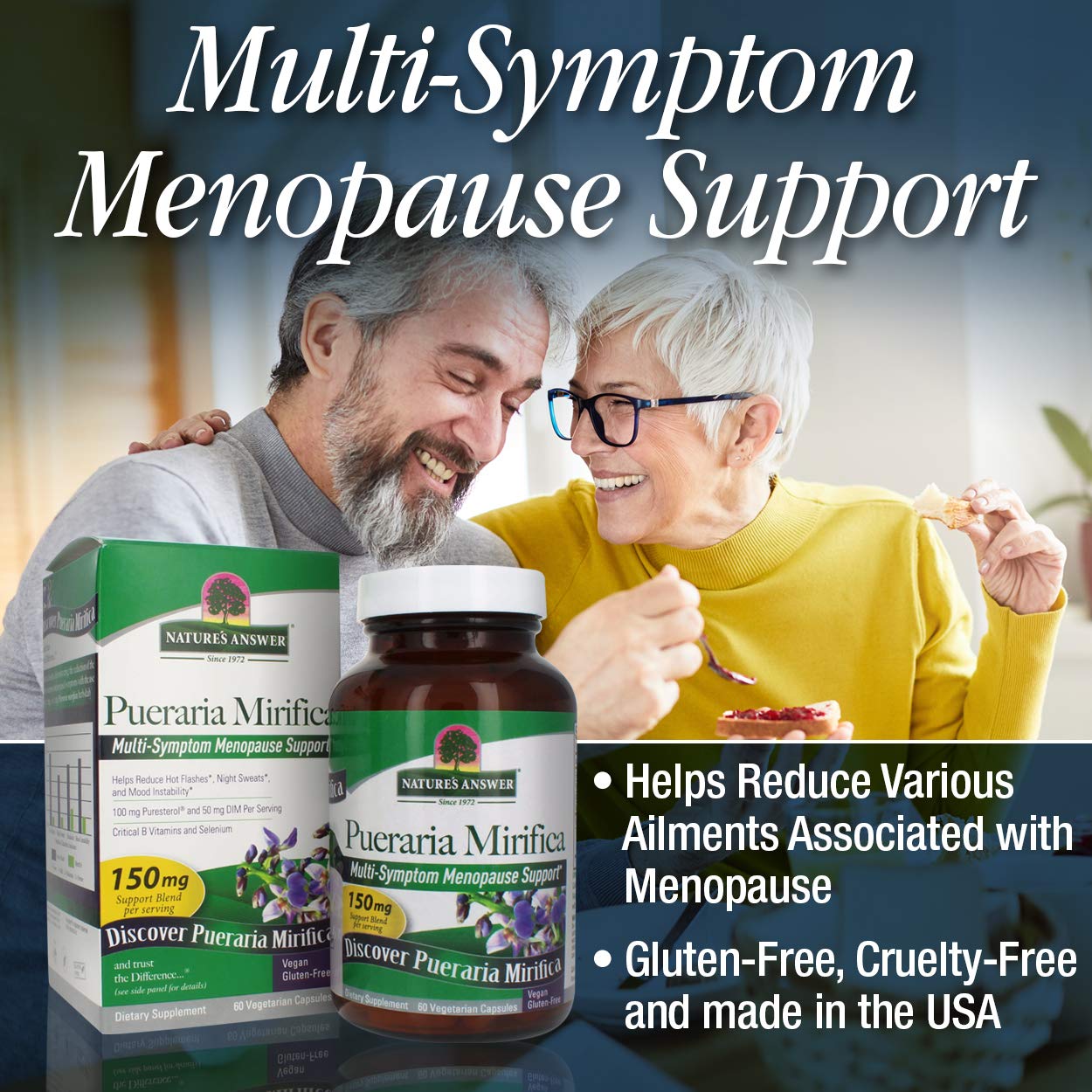 Nature's Answer Pueraria Mirifica Capsules 60 Count | Female Reductive Support | Smooth Skin & Hair Nature's Answer