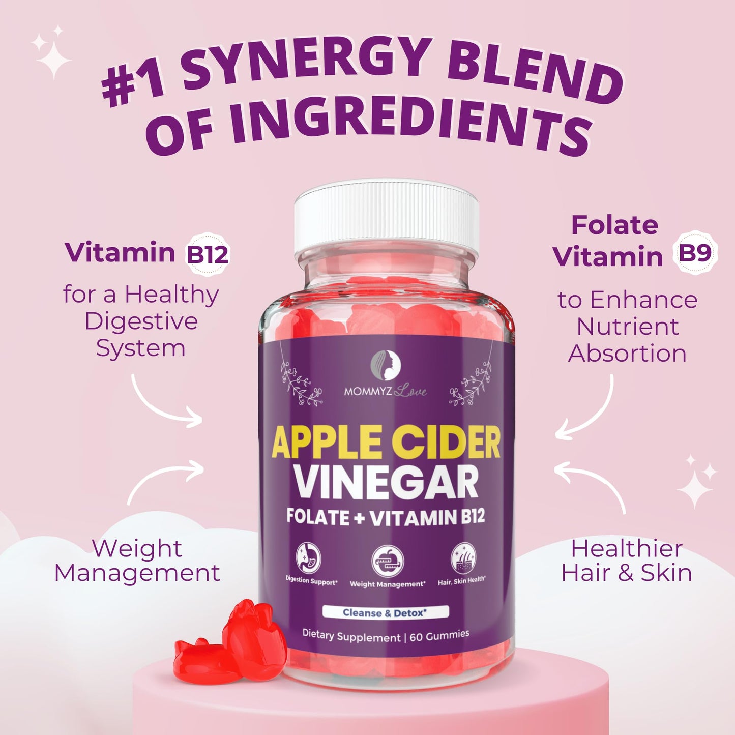 Myo-Inositol Conception Fertility Prenatal Vitamins for Healthy Ovarian Function plus Apple Cider