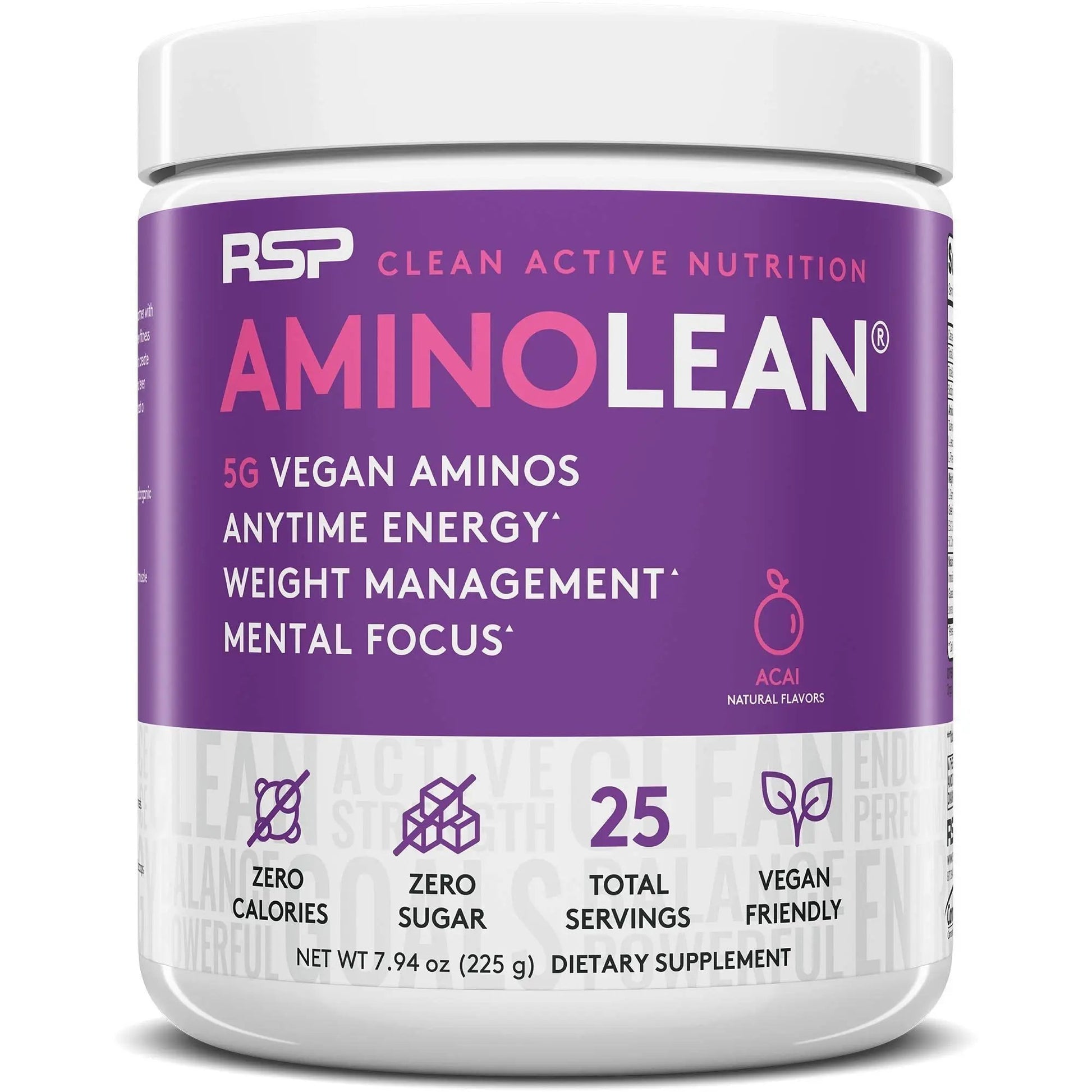 RSP NUTRITION Vegan AminoLean Pre Workout Energy (Acai 25 Servings) with AminoLean Recovery Post Workout Boost (Blood Orange 30 Servings)