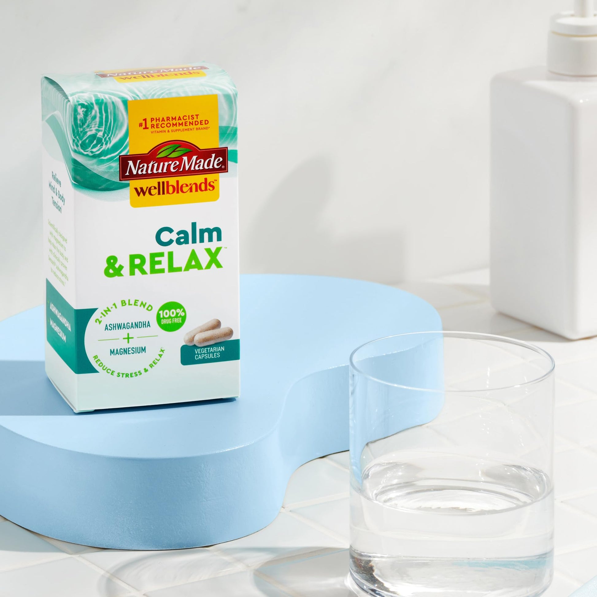 Nature Made Wellblends Calm & Relax, Ashwagandha 125 mg, Magnesium 300 mg Nature Made