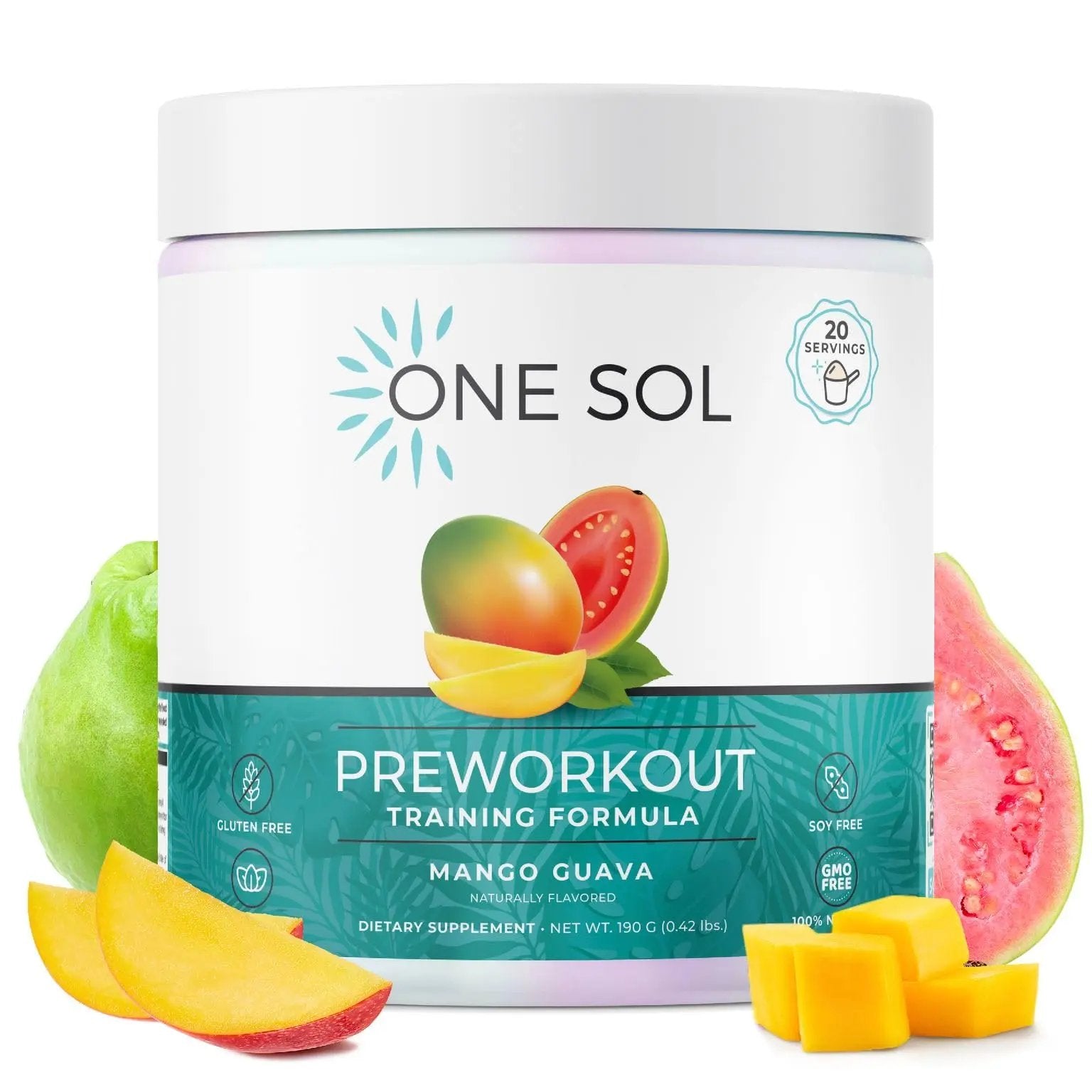 One Sol Pre-Workout for Women, Enhanced Pump & Focus, No Jitters Or Crash, Natural