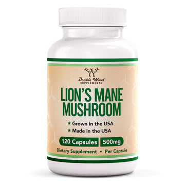 Lions Mane Supplement Mushroom Capsules (Two Month Supply - 120 Count) for Brain