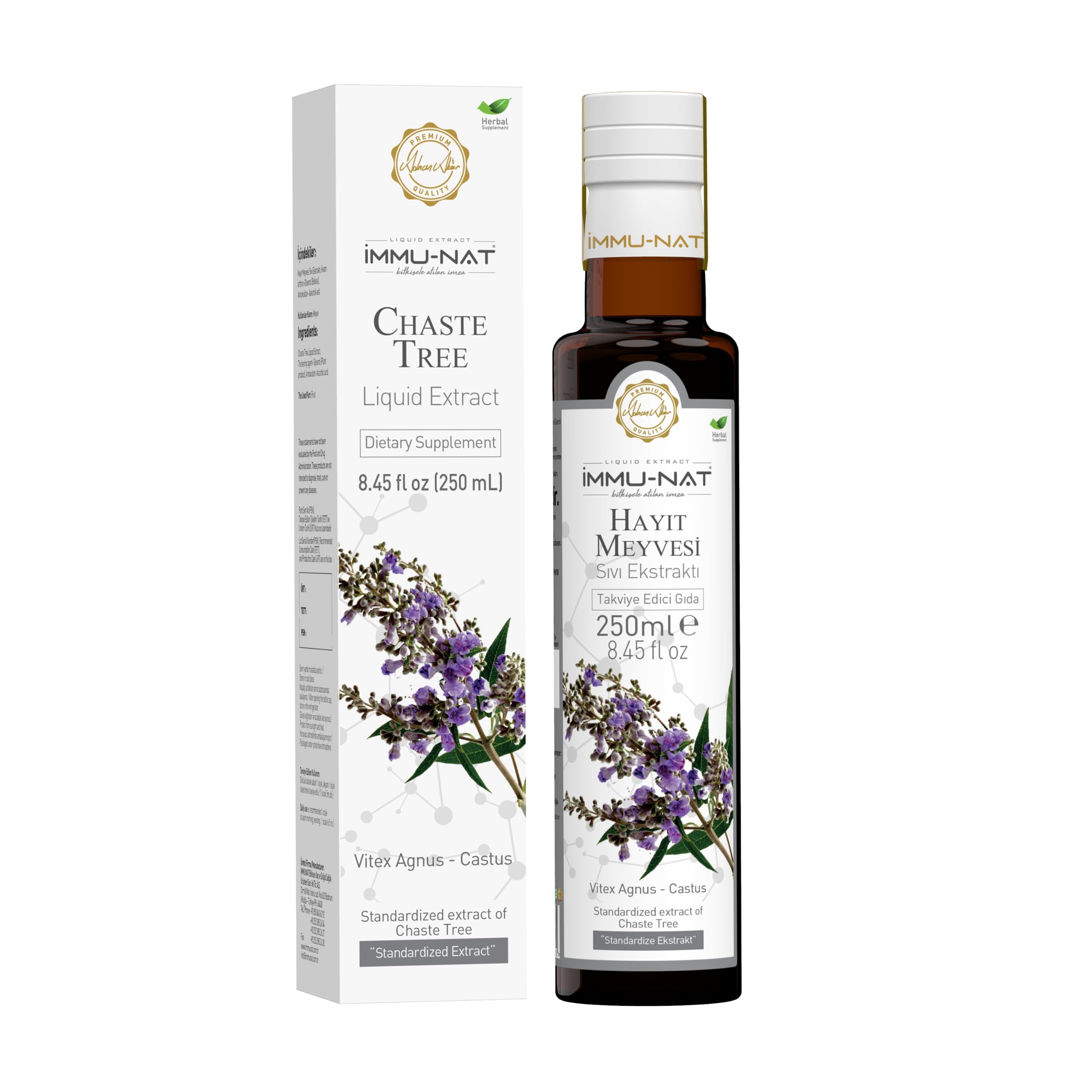 Immu-nat Chaste Tree Berry Extract - 8.5oz - Herbal Menopause & PMS Relief - Alcohol-Free Women's