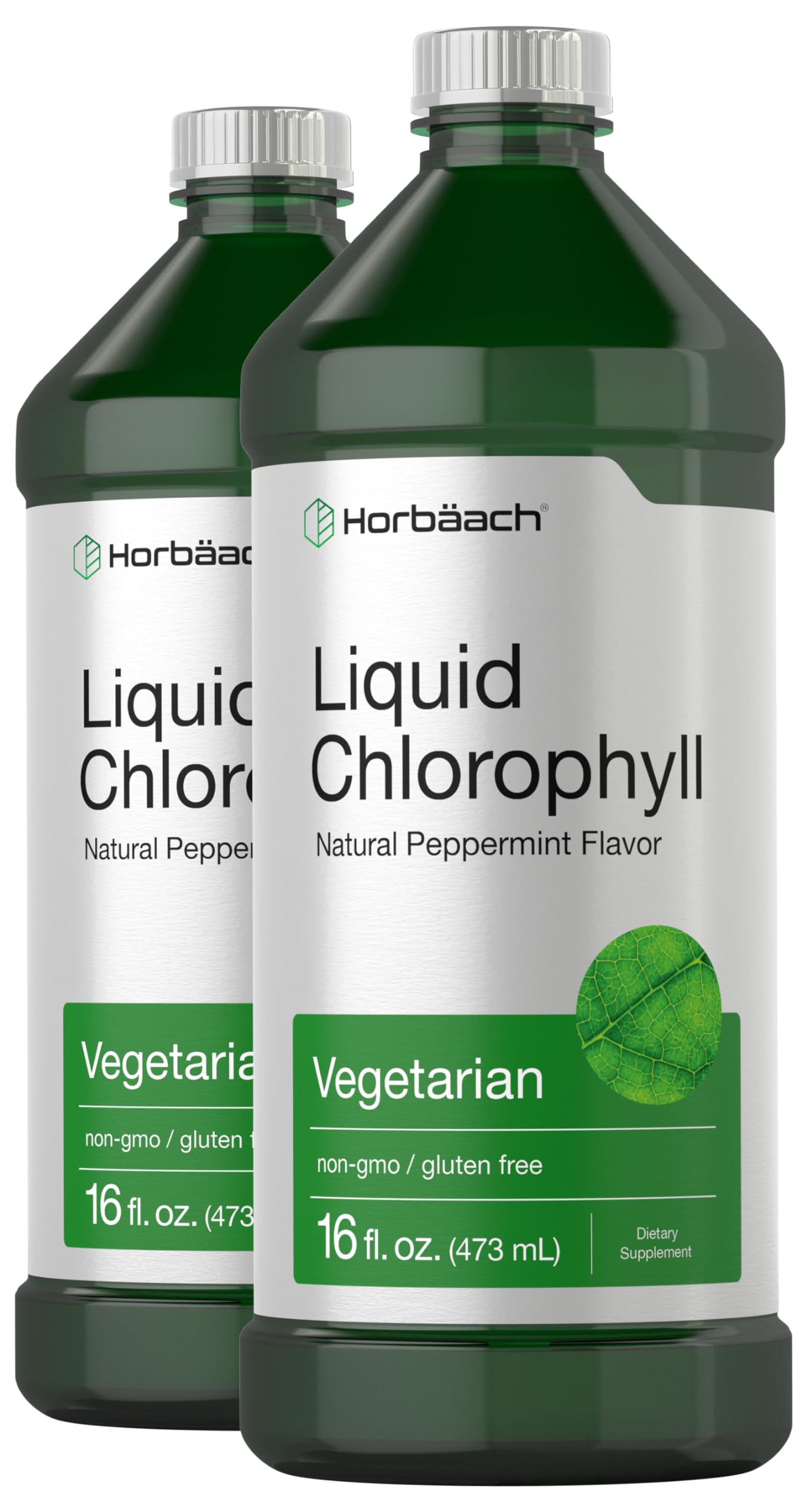Chlorophyll Liquid Drops 100mg | 32 oz (2 x 16 oz Bottles) | Natural Peppermint Flavor