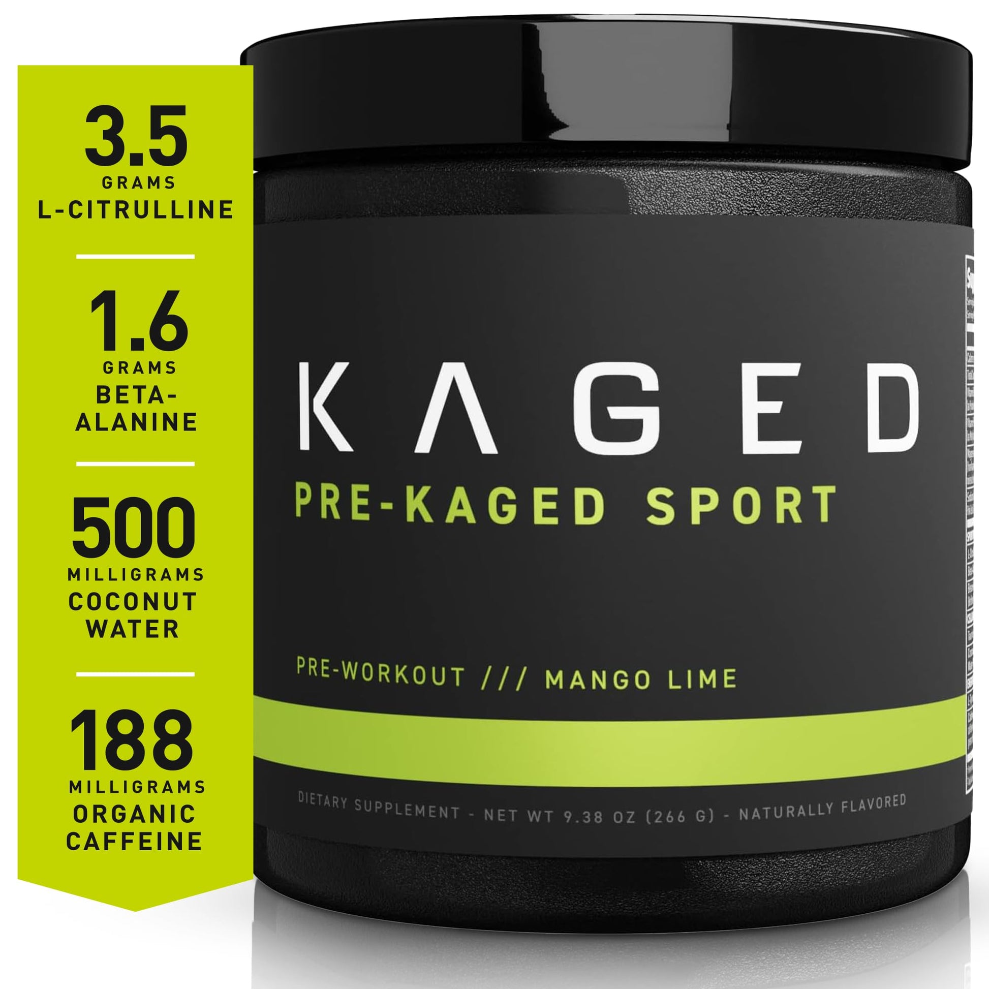 Kaged Athletic Sport Pre Workout Powder | Mango Lime | Energy Supplement for Endurance