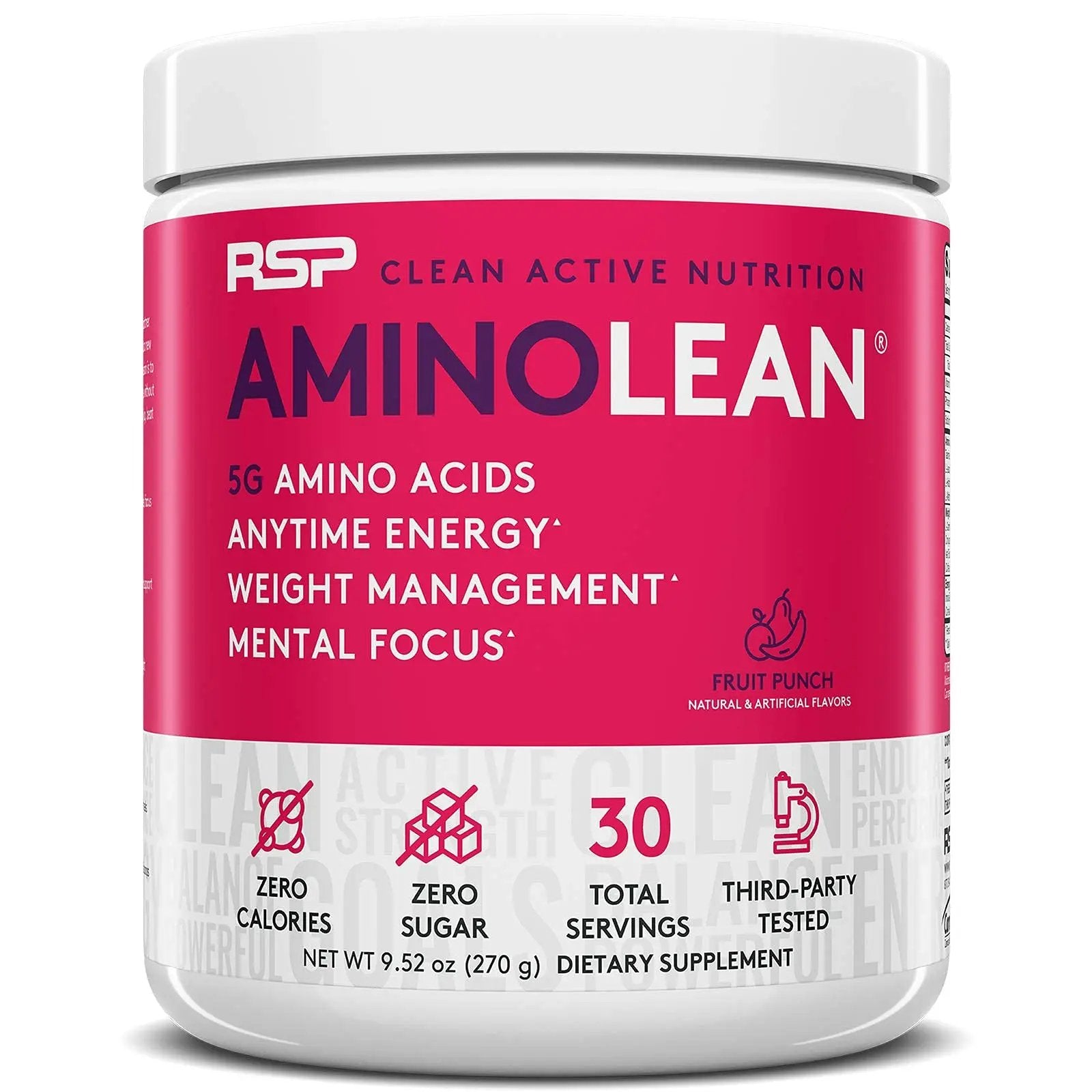RSP NUTRITION AminoLean Pre Workout Energy (Fruit Punch 30 Servings) with AminoLean Recovery Post Workout Boost (Tropical Island Punch 30 Servings)